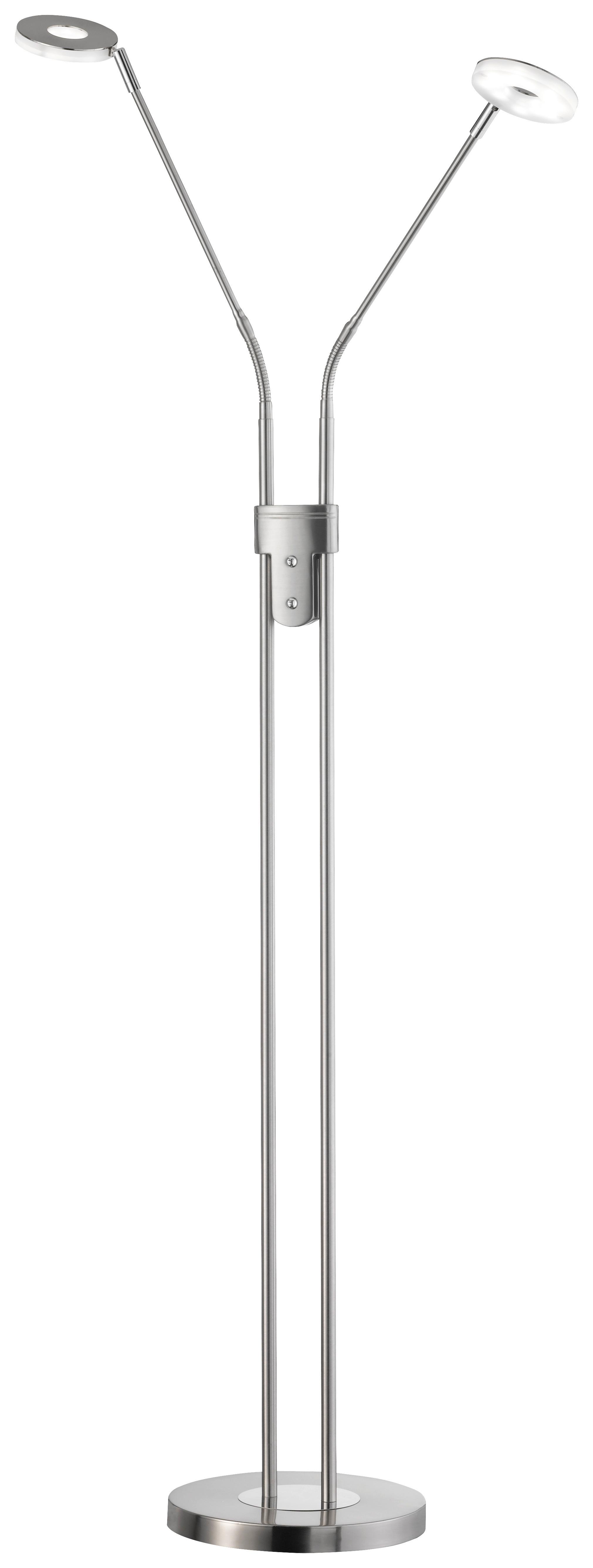 LAMPA STOJĄCA LED 40108 DENT - kolor niklowy/kolor chromowy, Basics, metal/szkło (25/150cm) - Fischer & Honsel
