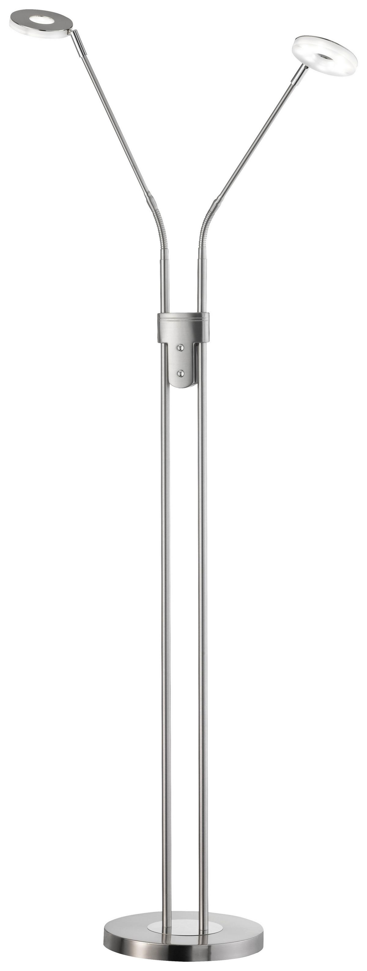 LAMPA STOJĄCA LED 40108 DENT - kolor niklowy/kolor chromowy, Basics, metal/szkło (25/150cm) - Fischer & Honsel