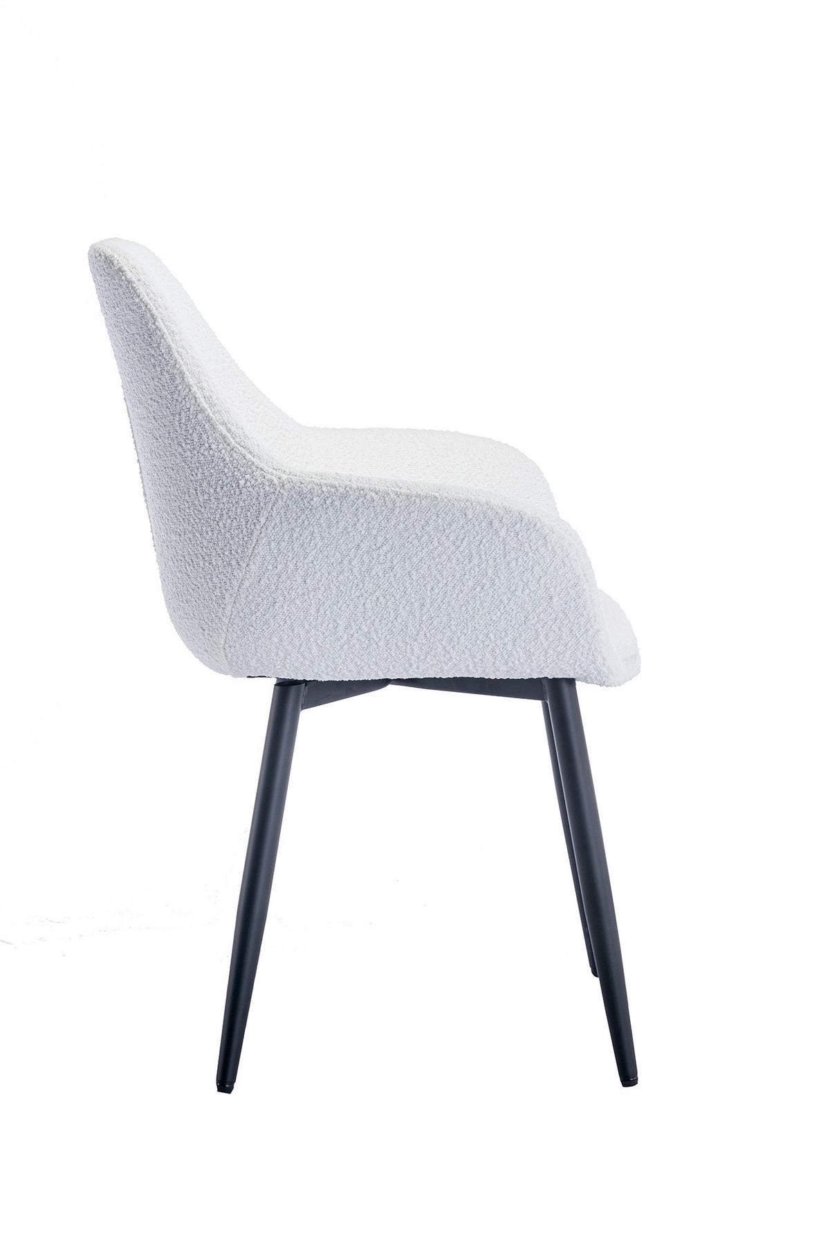 Set Stolov Bouclé, Bela, 2-Delni - črna/bela, Moderno, kovina/tekstil (64/86/59cm) - Livetastic