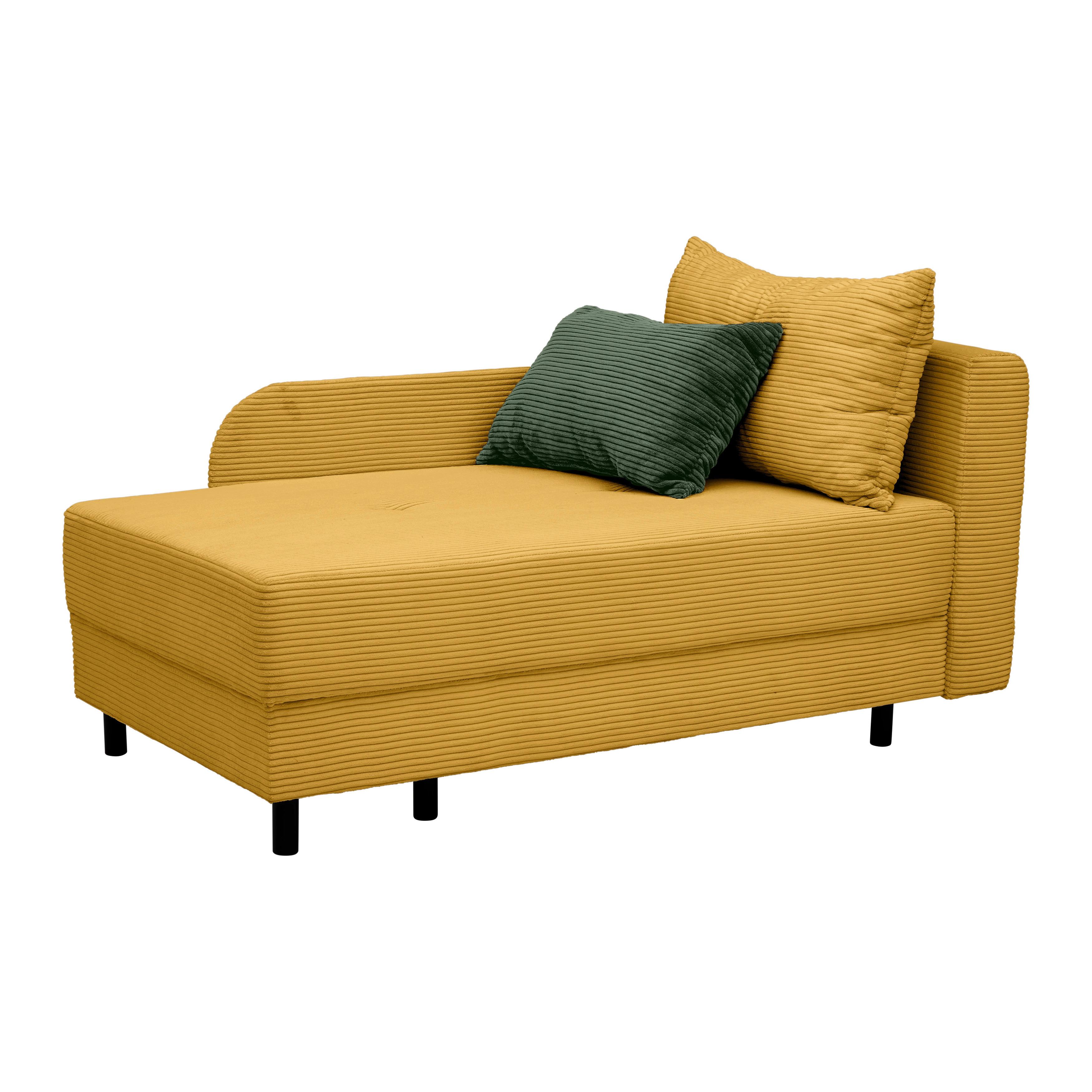Liege Nova Senfgelb - Senfgelb/Schwarz, MODERN, Holz/Textil (145/62/85cm) - Mömax