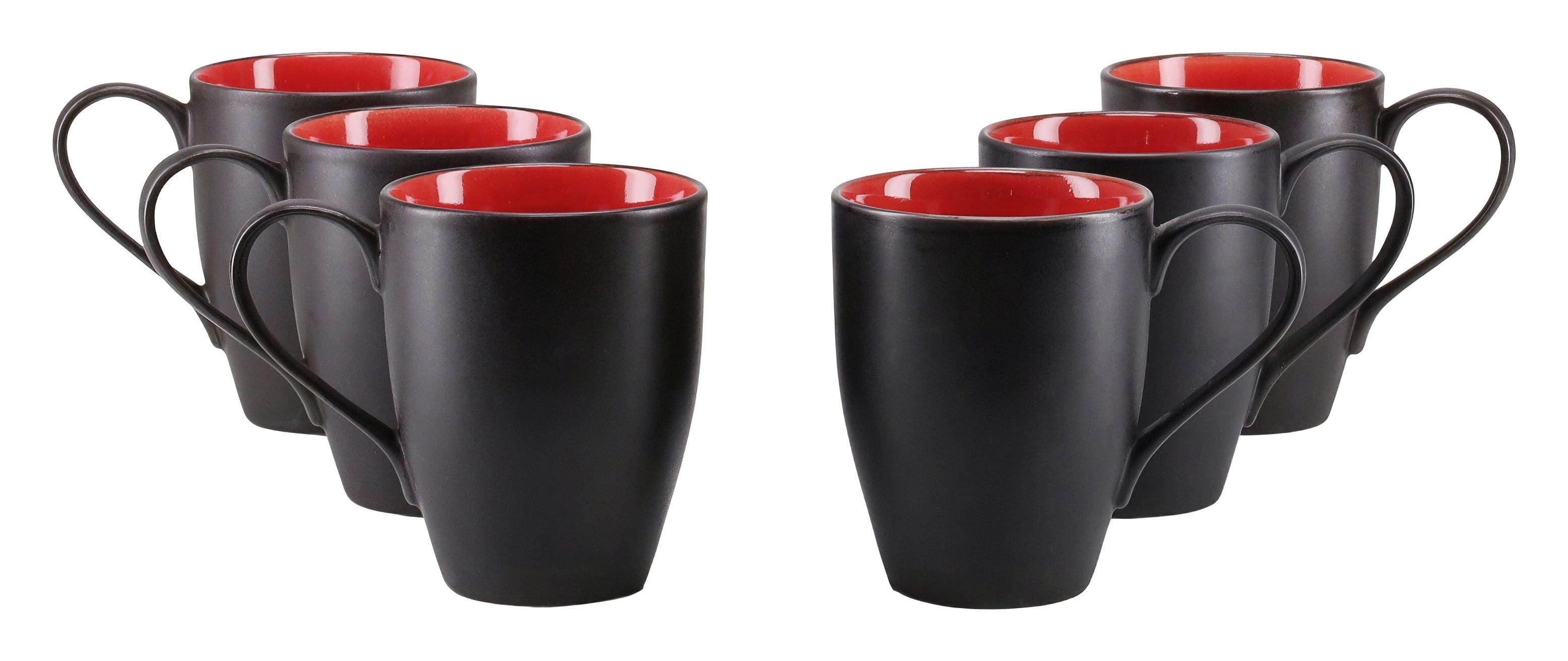 Kávésbögrekészlet 24925 Hot Red, Kaffeebecher - sötétsárga/fekete, Trend, kerámia (300ml) - Creatable