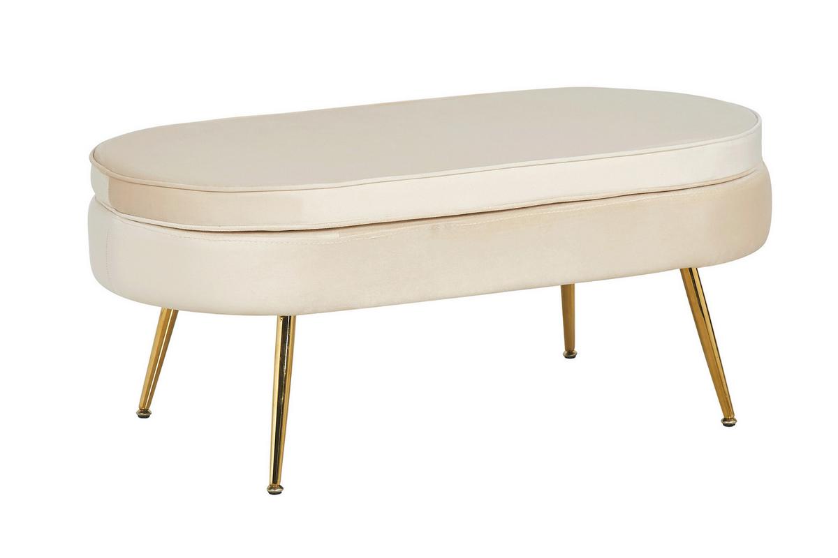 Tabure Samt, Bež - zlate barve/bež, Moderno, kovina/tekstil (99/40/44cm) - Livetastic