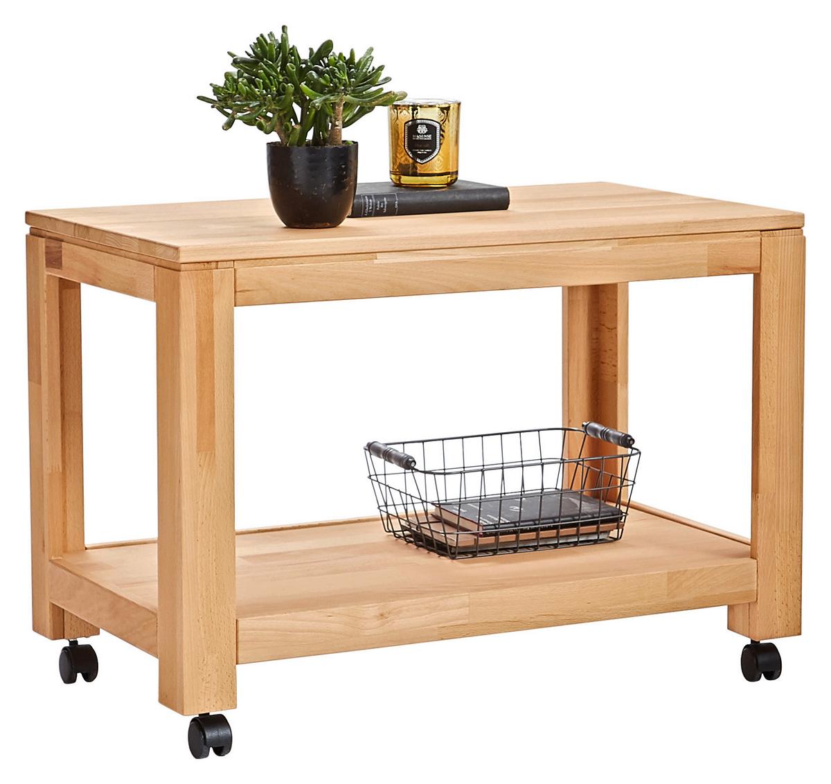 STOLIK BOCZNY OSLO - kolor bukowy, Konventionell, tworzywo sztuczne/drewno (80/45,5/55,5cm) - Linea Natura