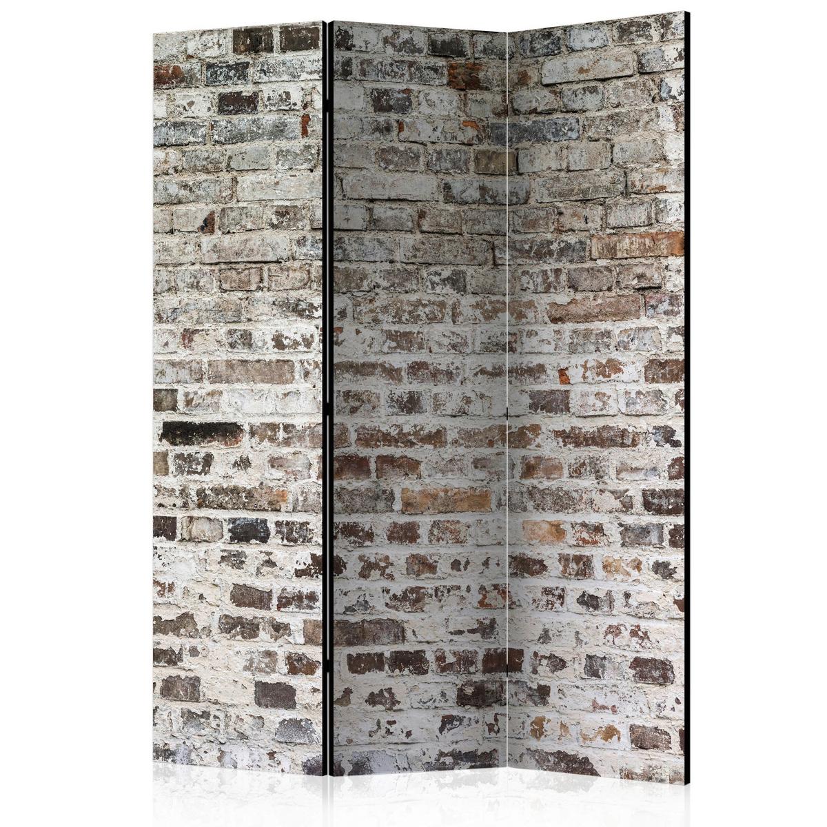 Paravan Old Walls, 3-Delni, Dvostranski - siva/večbarvno, Basics, tekstil/les (135/172/3cm) - artgeist