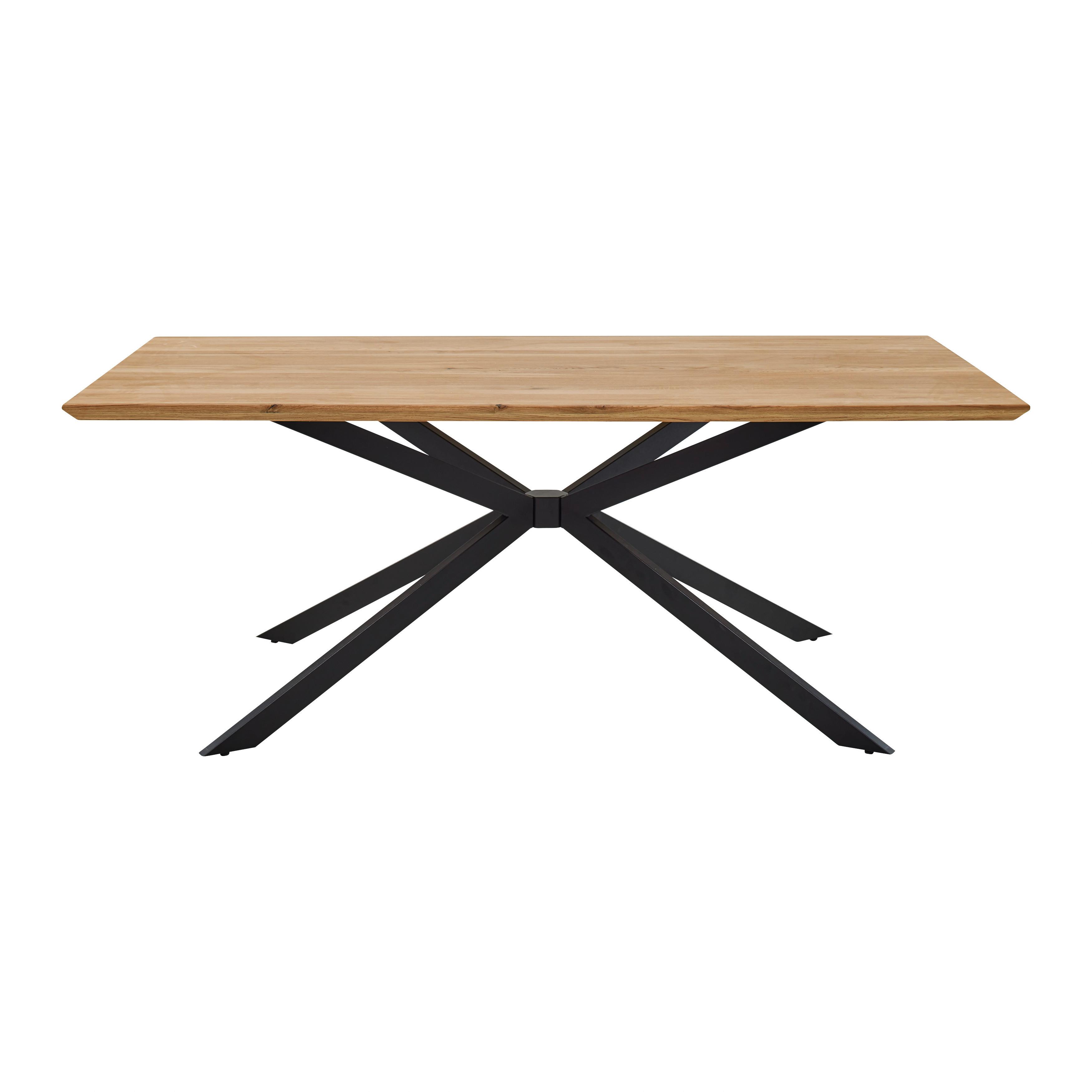 Esstisch Solid Giga - S Eichefarben - Eichefarben/Schwarz, Basics, Holz/Metall (200/100/75cm) - ecoTree