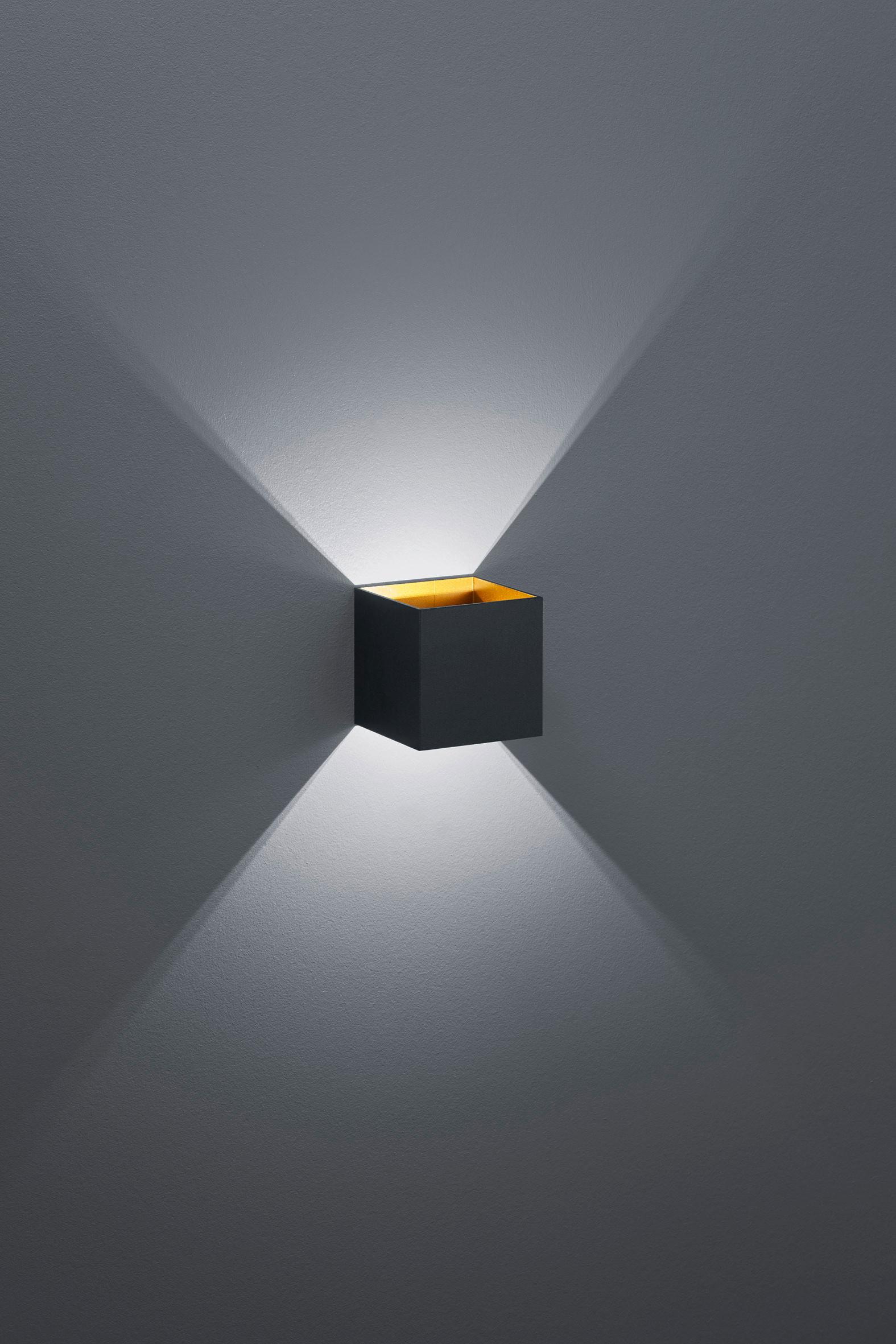 LED-Wandleuchte Louis Schwarz max. 4,30 Watt - Goldfarben/Schwarz, Basics, Metall (10/10/10cm) - Trio Leuchten