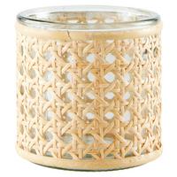 Suport de lumânare antivânt Wien I -Paz - străveziu/culoare natur, Basics, sticlă/materiale naturale (10cm) - Modern Living