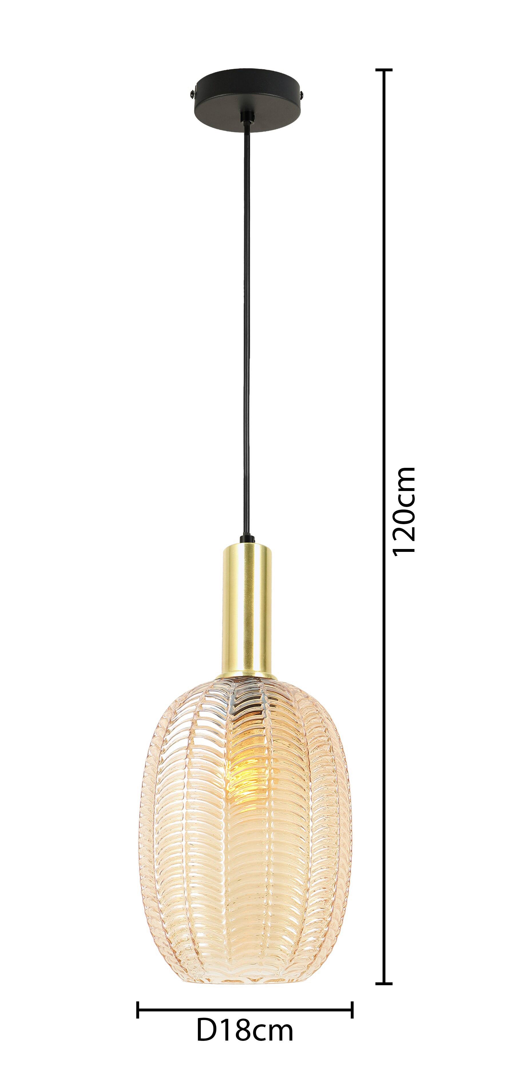 HÄNGLAMPA EMO - bärnstensfärgad/svart, Modern, metall/glas (18/120cm) - Mömax
