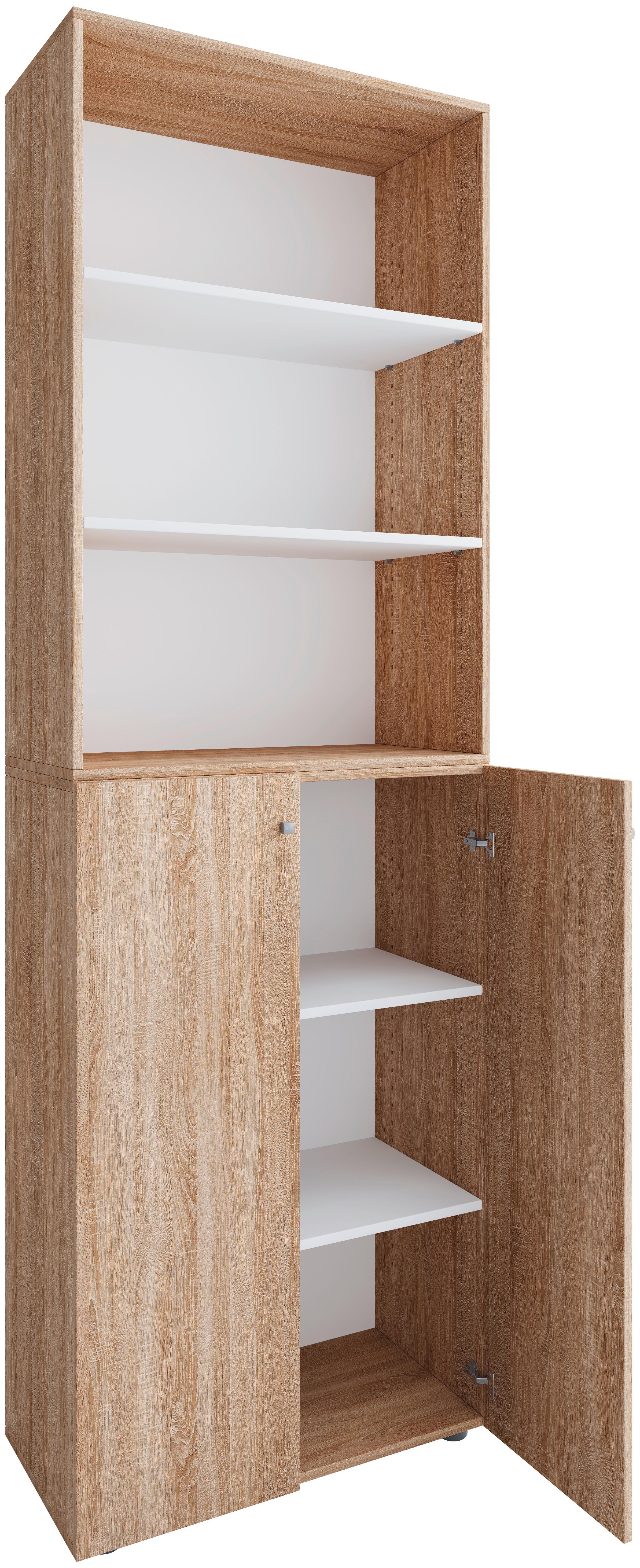 AKTENSCHRANK LONA 2XL - Weiss/Sonoma Eiche, Design, Holzwerkstoff (70/220/39cm) - MID.YOU