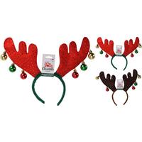 Dekor Hajpánt Reindeer - barna/piros, műanyag/textil (38cm)