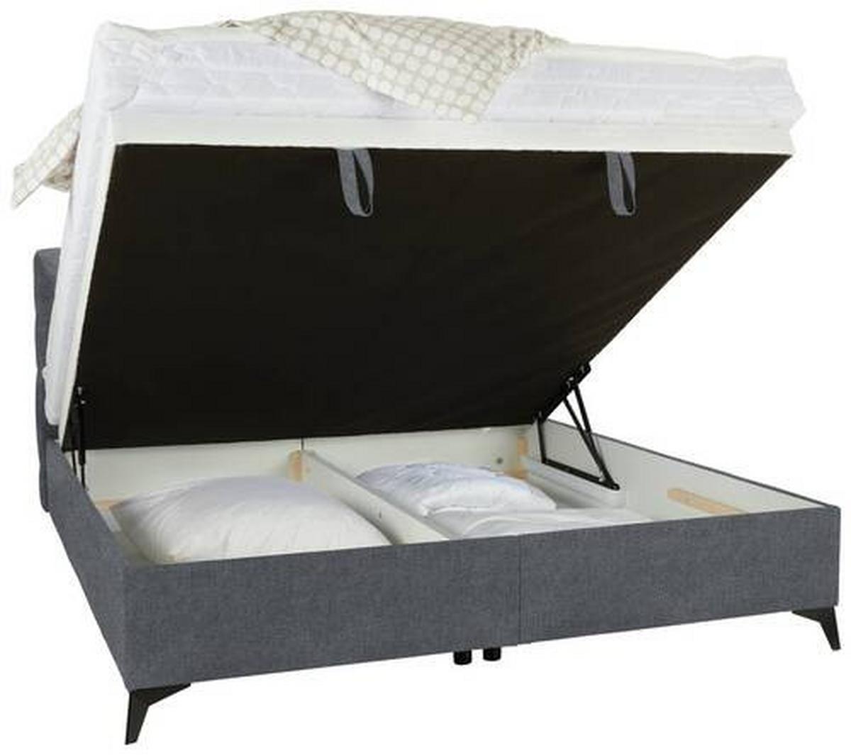 Boxbett Magic Taupe ca. 160x200cm - Taupe/Schwarz, KONVENTIONELL, Holzwerkstoff/Kunststoff (160/200cm) - Mömax