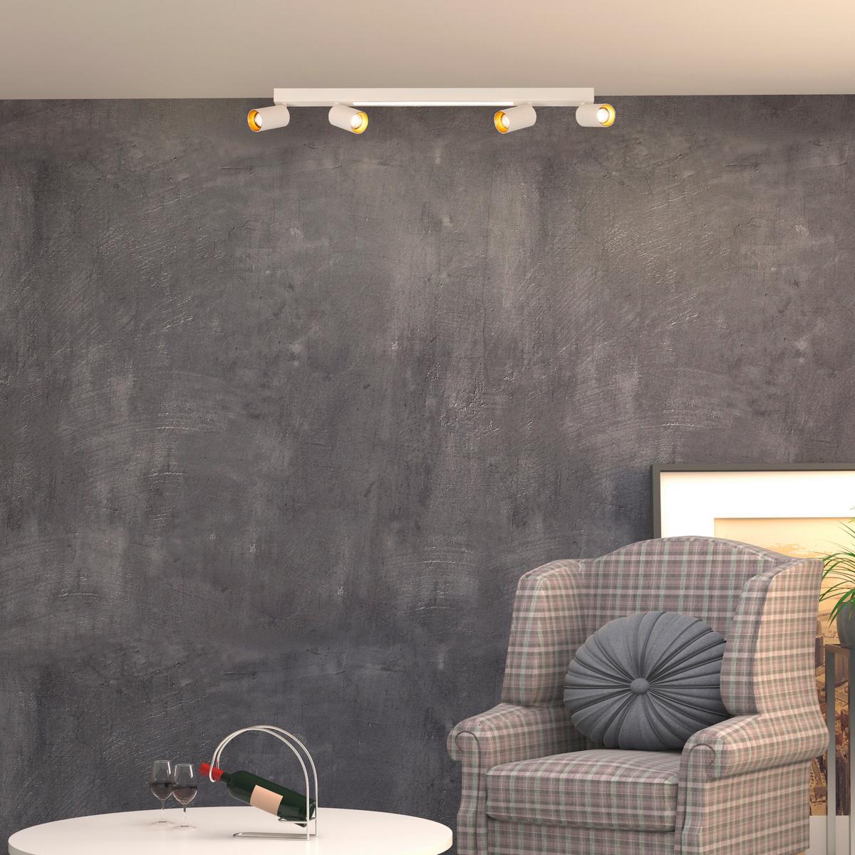 Led-deckenstrahler Lp-703/4c Wh Perugia 4 - Weiss, Konventionell, Metall (14.5/100/5.5cm)