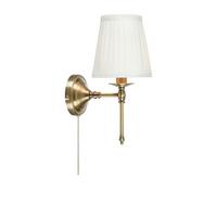 Wandleuchte Markslöjd Manor Weiß/Messing max. 40 Watt - Messingfarben/Weiß, Design, Textil/Metall (26/18/40cm) - Markslöjd