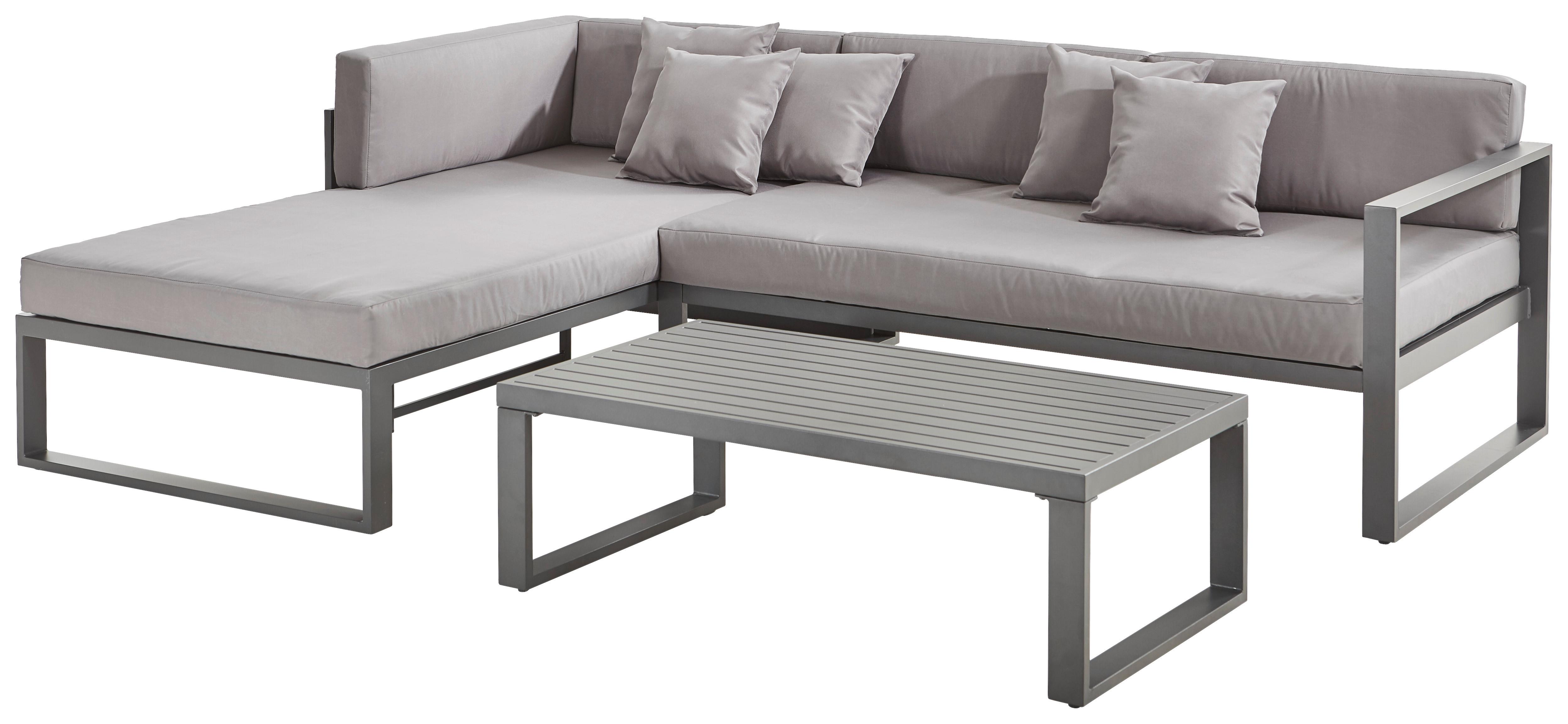 KOMPLET MEBLI TARASOWYCH AMORE - antracytowy/szary, Modern, metal/tkanina (180/248cm) - Ambia Garden