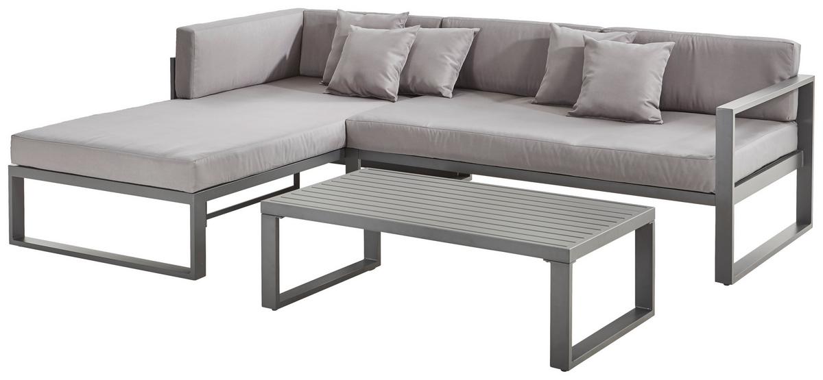 KOMPLET MEBLI TARASOWYCH AMORE - antracytowy/szary, Modern, metal/tkanina (180/248cm) - Ambia Garden
