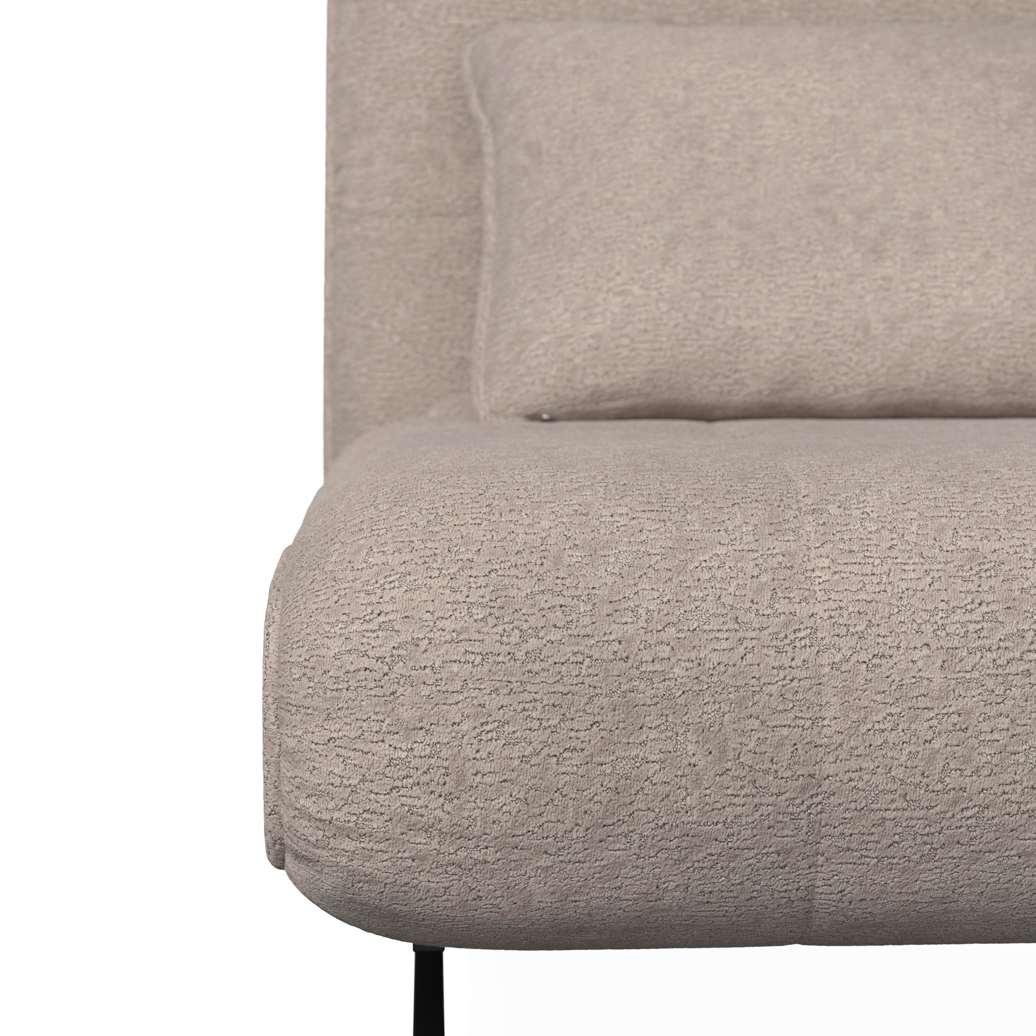 BÄDDFÅTÖLJ LUNA - beige/svart, Modern, metall/textil (92/86/80cm) - Bessagi Home