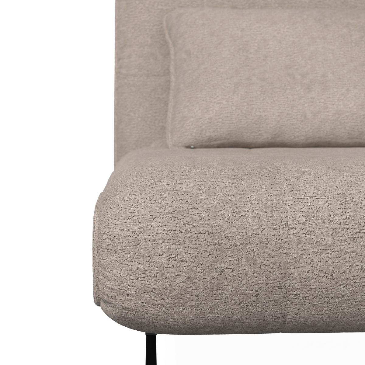 Schlafsessel Luna Bouclé Beige - Beige/Schwarz, MODERN, Textil/Metall (92/40/66cm) - Bessagi Home