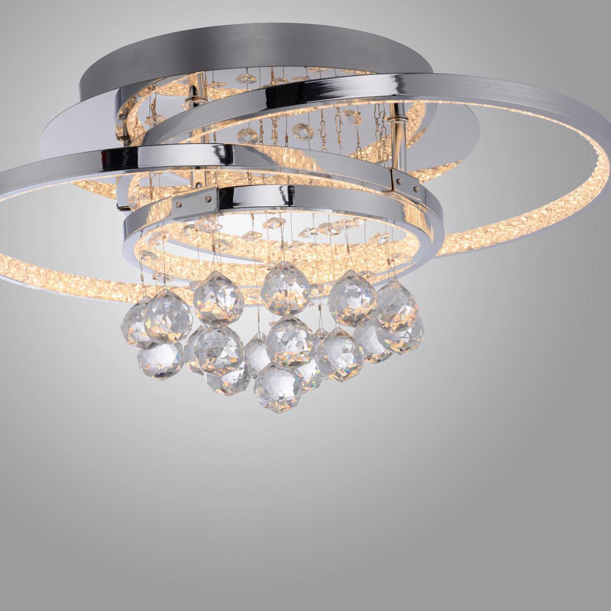 LAMPA SUFITOWA LED 6267-17 ROTAZO - kolor chromowy, Design, metal/szkło (45/33/22cm) - Paul Neuhaus