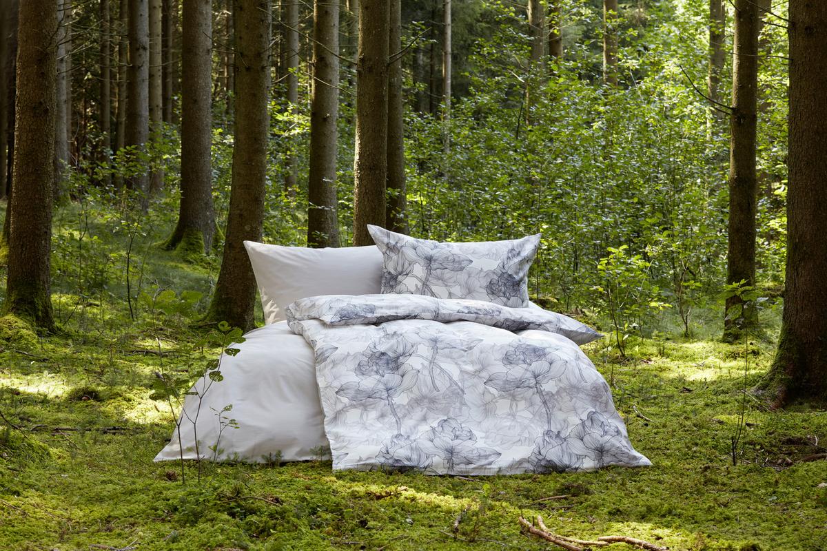 Bettwäsche Bio-Eva in Anthrazit ca. 135x200cm - Anthrazit, MODERN, Textil (135/200cm) - ecoTree