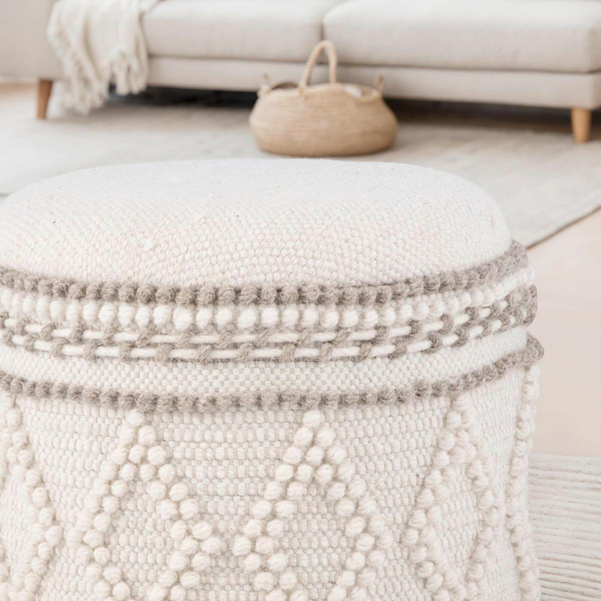 HOCKER WL7.419 - Creme, Basics, Textil (40/45/40cm) - Livetastic