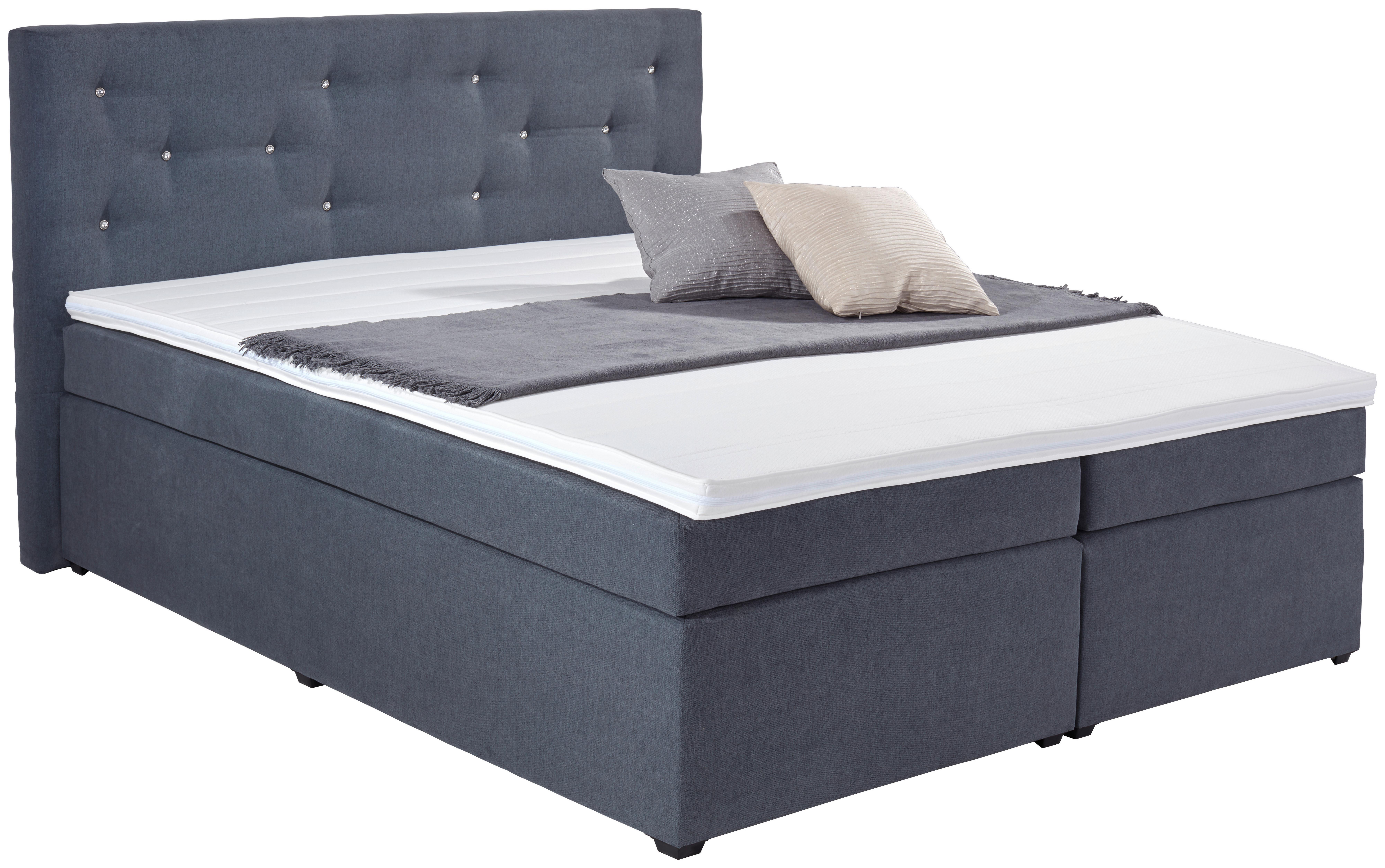 Boxspring Krevet Luminosa - crna/antracit, Moderno, tekstil/plastika (180/200cm)