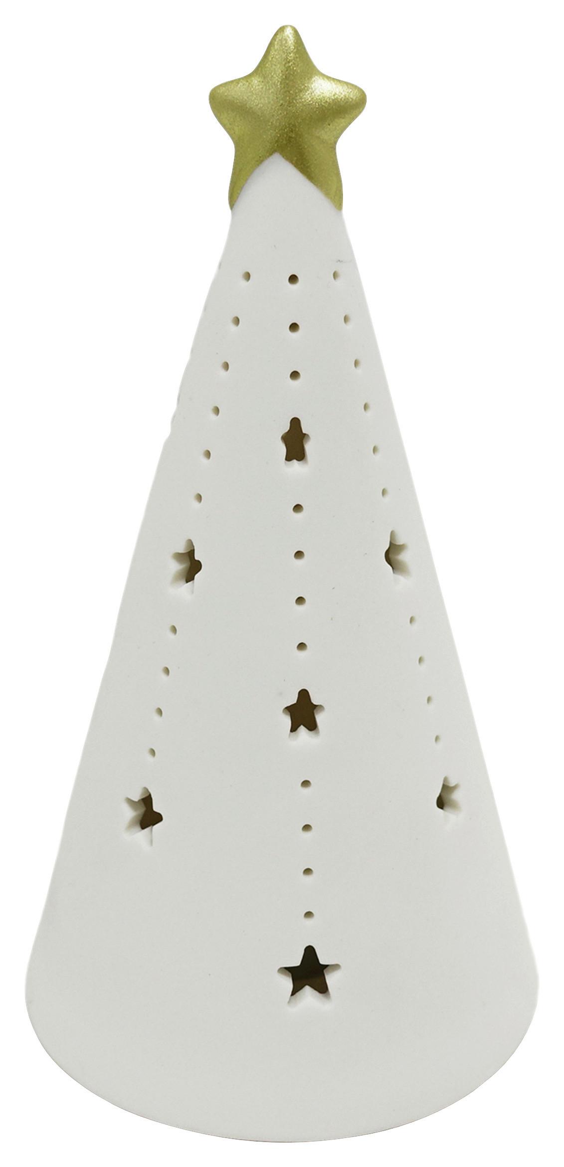Dekobaum Lizzy Weiss matt - Weiss, Konventionell, Keramik (7,6/13,5cm) - Modern Living