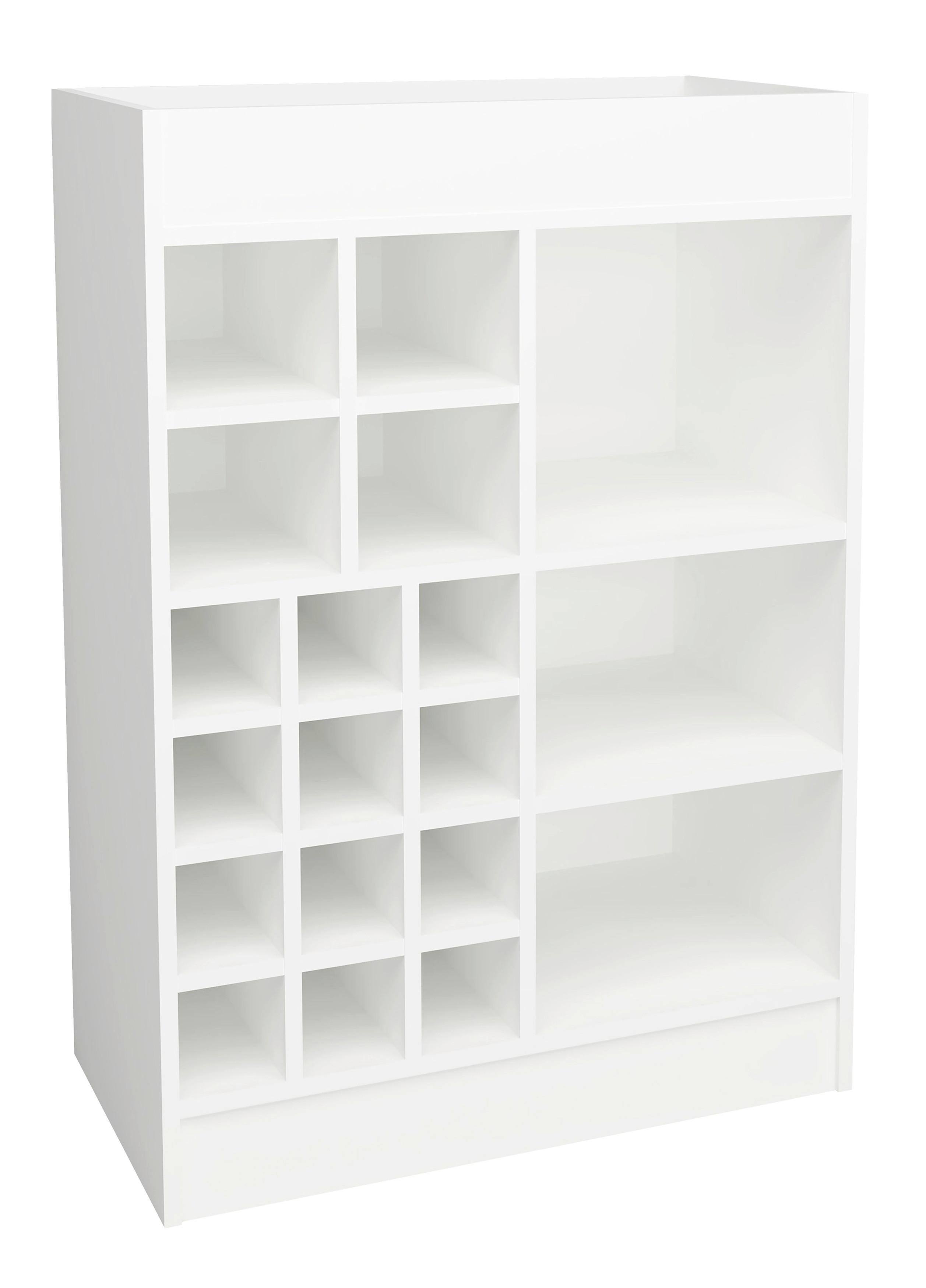 Omara Za Vino Esilo, Bela - bela, Basics, leseni material (70/100/38cm) - MID.YOU