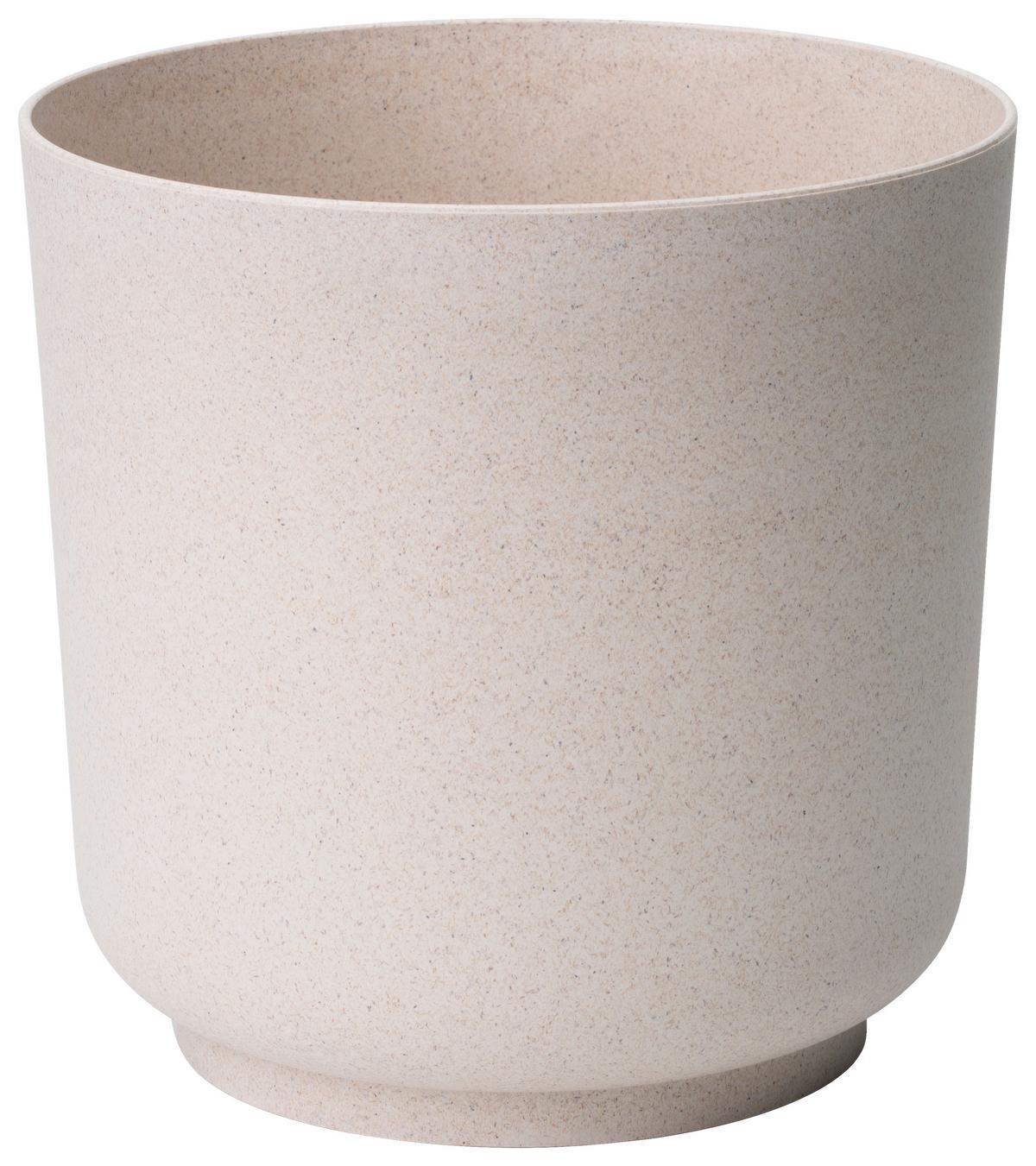 Kaspó Átm./ma.: Kb. 17/16,8cm Ecocare - fehér, Lifestyle, műanyag/fa (17/16,8cm) - ecoTree
