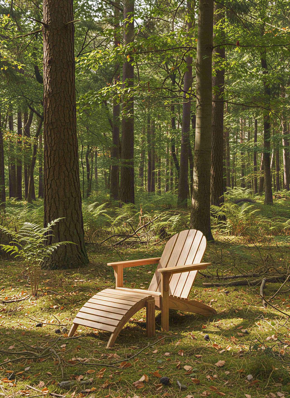 Gartenliege Adirondack - Teakfarben, Natur, Holz (105cm) - Gardenson