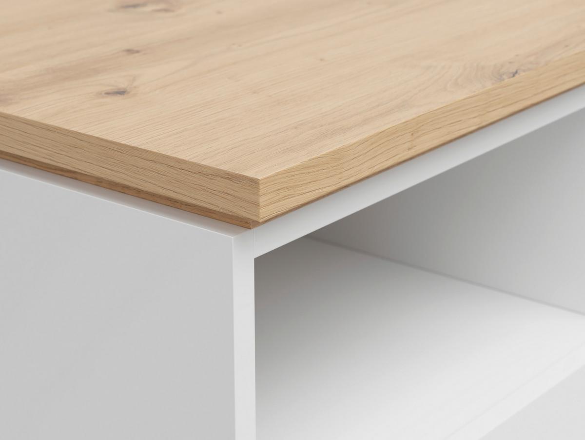 SZAFKA NOCNA YAMAEL - biały/czarny, Modern, materiał drewnopochodny (45/63/42cm) - Xora