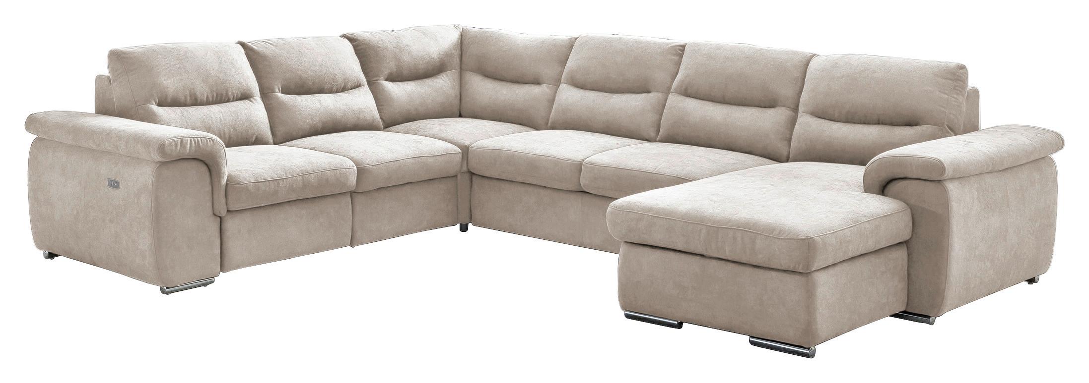 U-alakú Ülőgarnitúra Hella - bézs, Modern, textil (326/88/263cm) - Premium Living