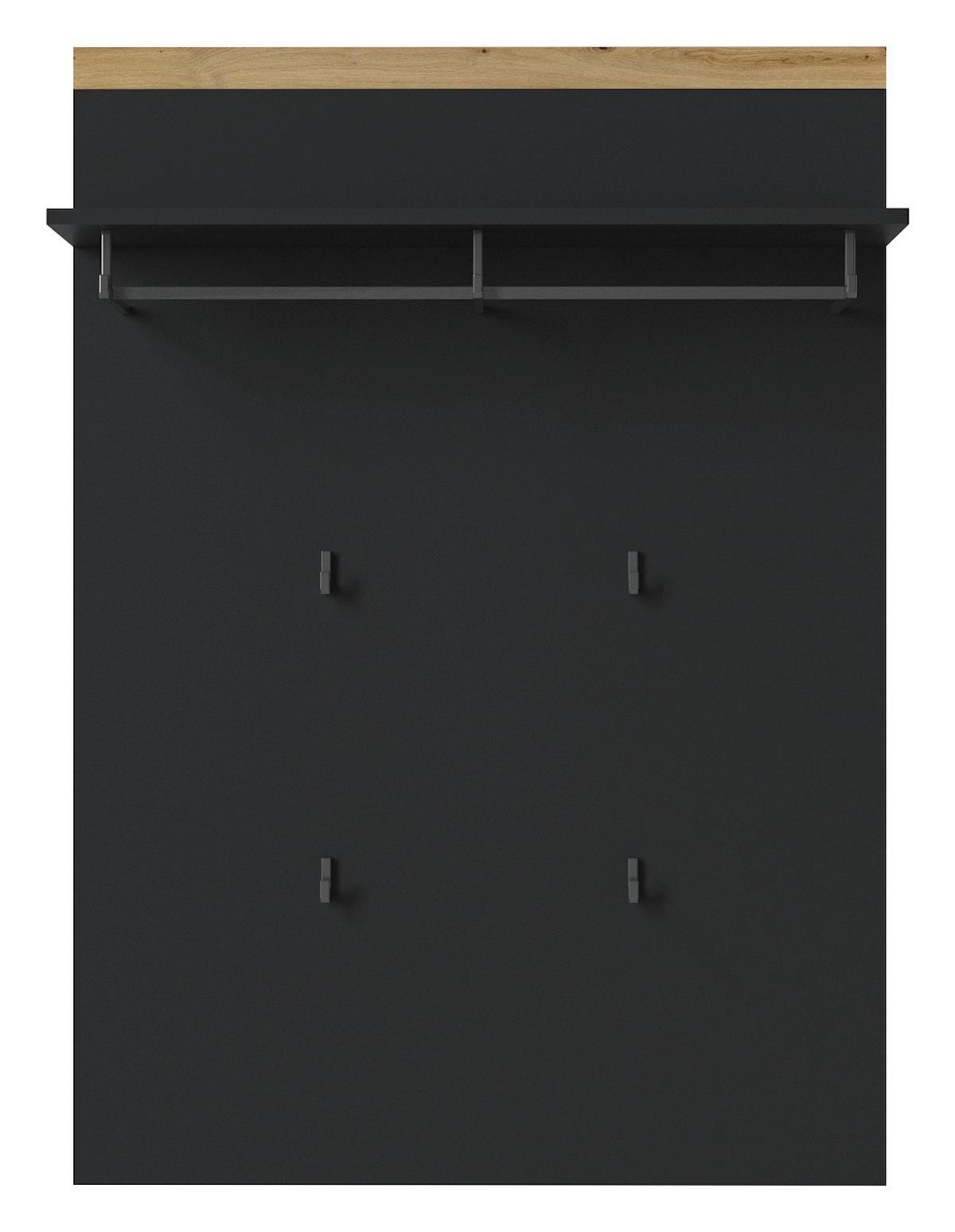 Panou cuier PEPE - stejar Artisan/antracit, Trend, material pe bază de lemn (85/119/27,6cm) - Modern Living