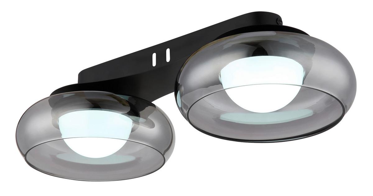 Led Stropna Svjetiljka Carlene - bijela/siva, Design, staklo/metal (45/20/10cm) - Globo
