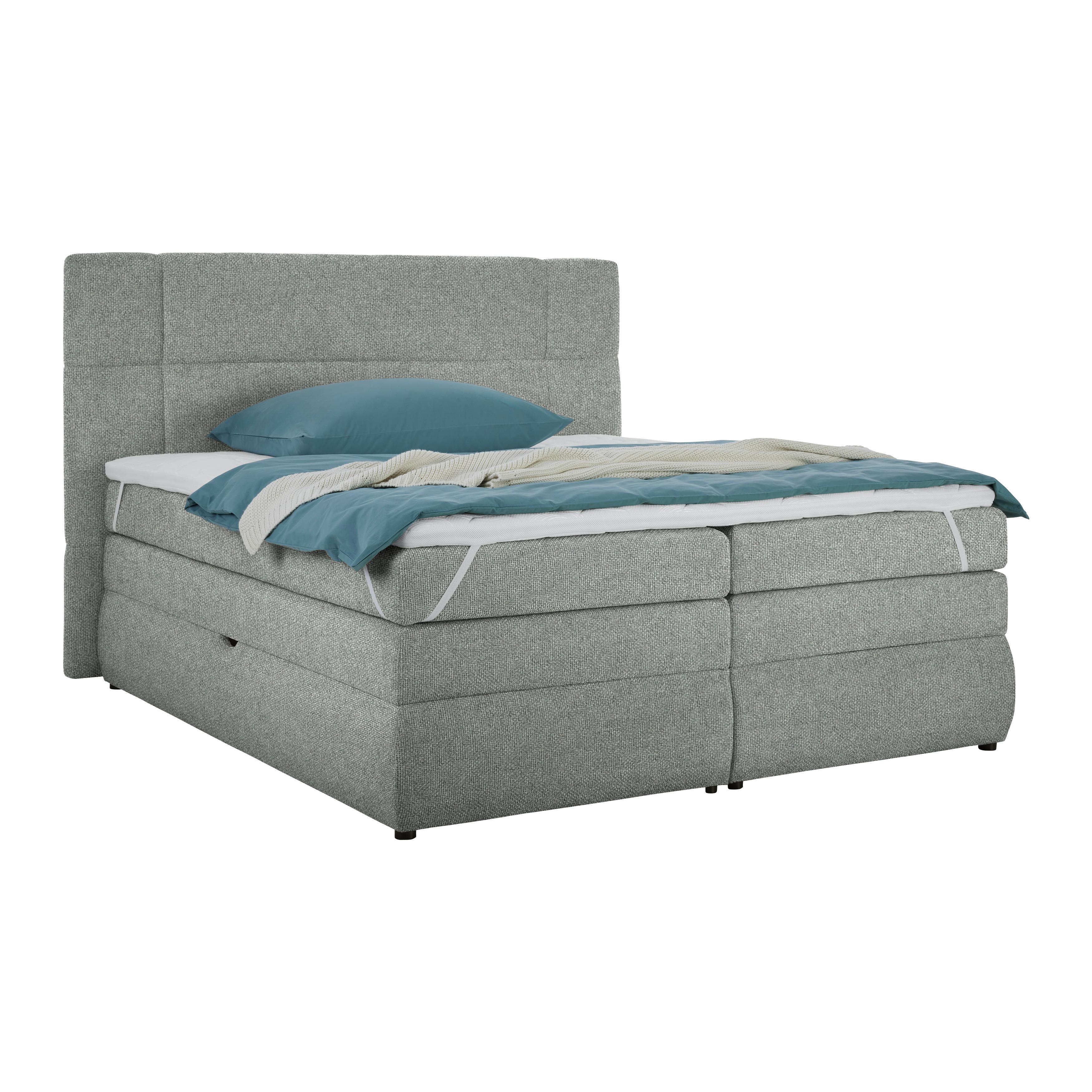 Boxspringbett Palace Grau ca. 180x200cm - Grau, KONVENTIONELL, Kunststoff/Textil (180/200cm) - Premium Living