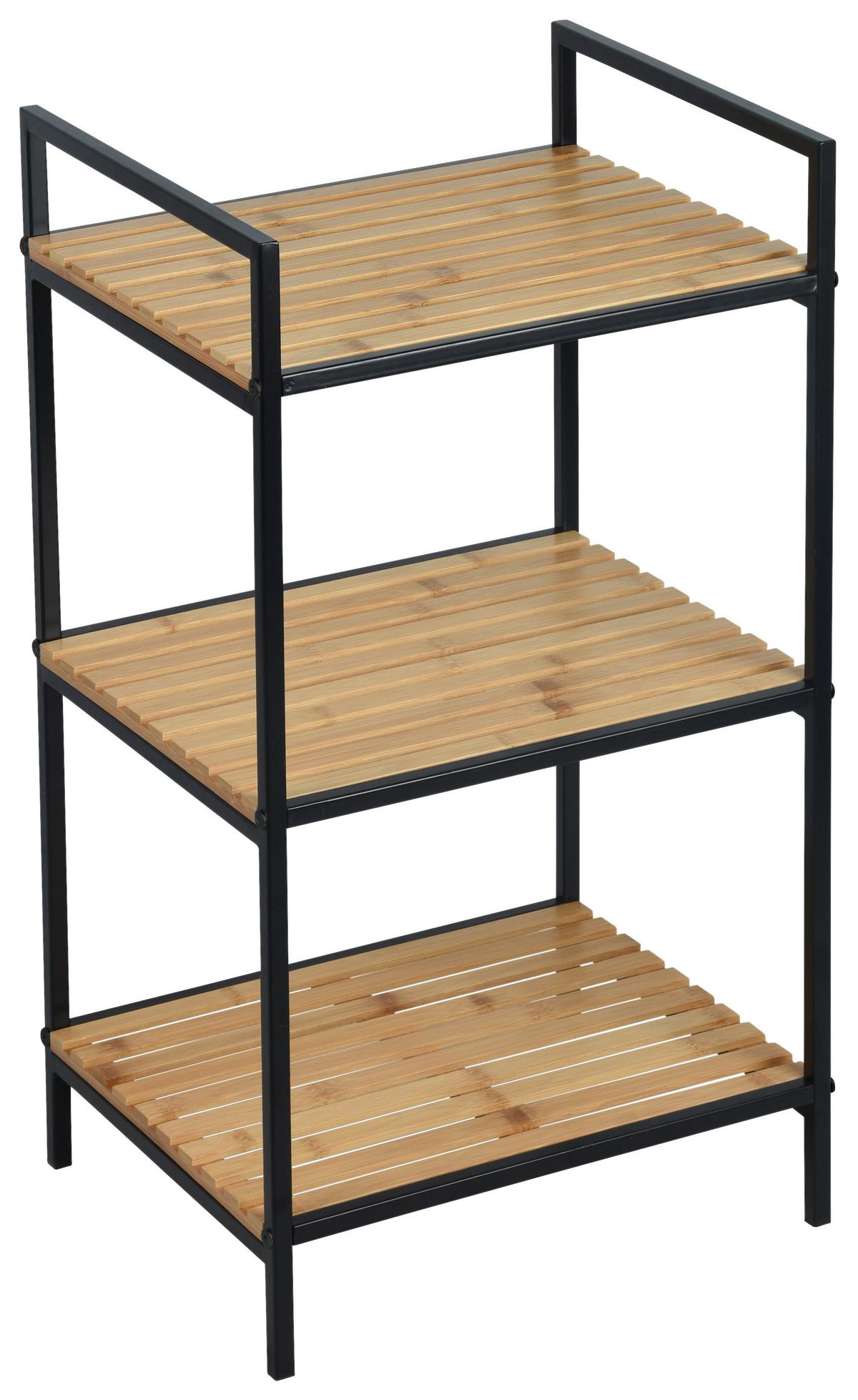 étagère Naturfarben/Schwarz - Schwarz/Naturfarben, Modern, Naturmaterialien/Metall (39/70/32,5cm) - Mömax