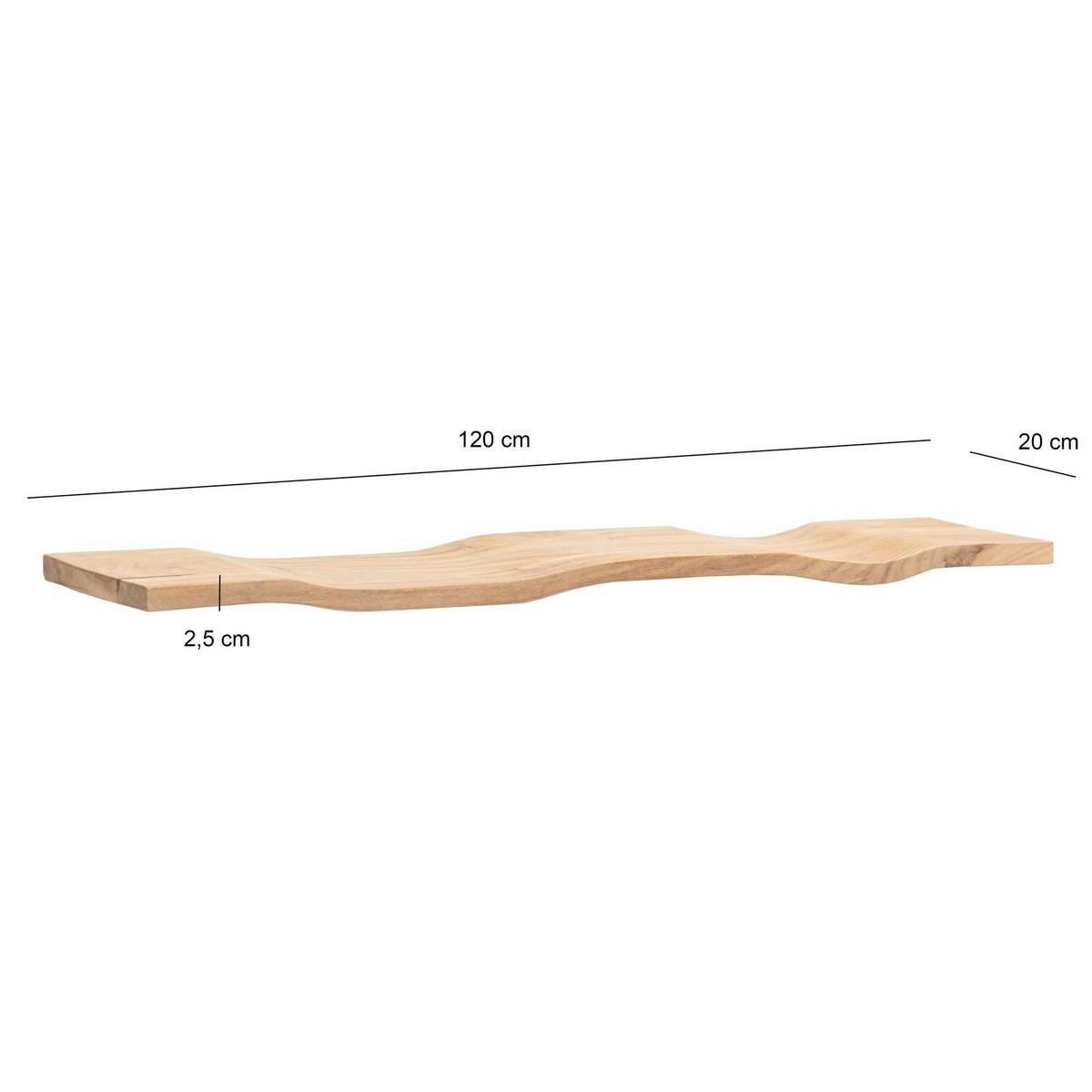 Wandboard Wl7.399 - Akaziefarben, Design, Holz (120/5/20cm) - Livetastic