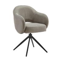 Naslanjač Cord, Svetlo Siva, Vrtljiv - črna/svetlo siva, Moderno, kovina/tekstil (58/84/60cm) - Livetastic