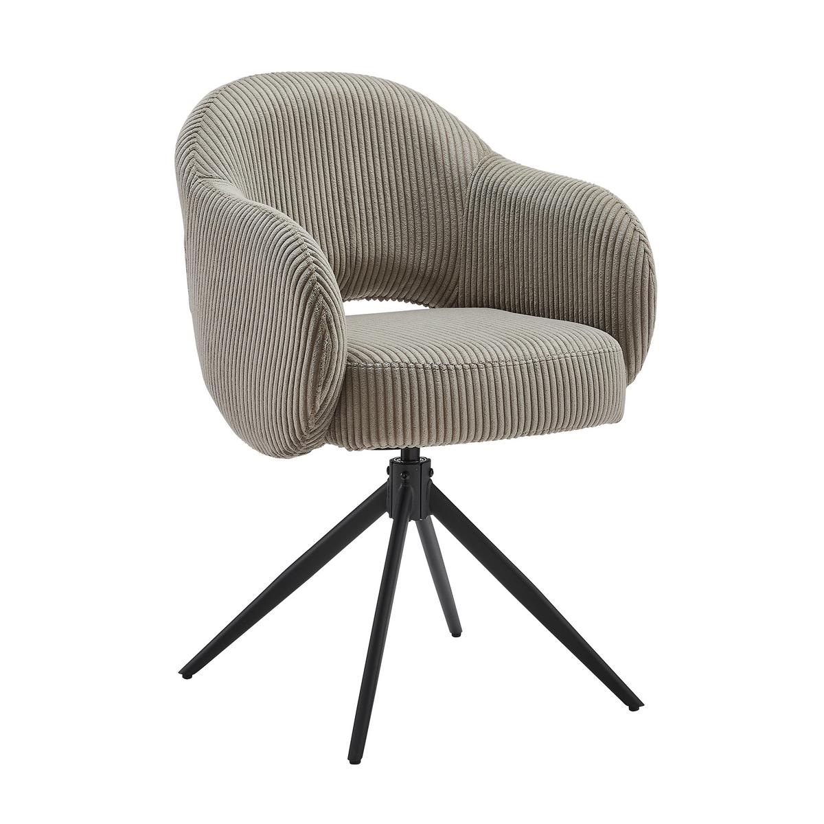 Naslanjač Cord, Svetlo Siva, Vrtljiv - črna/svetlo siva, Moderno, kovina/tekstil (58/84/60cm) - Livetastic