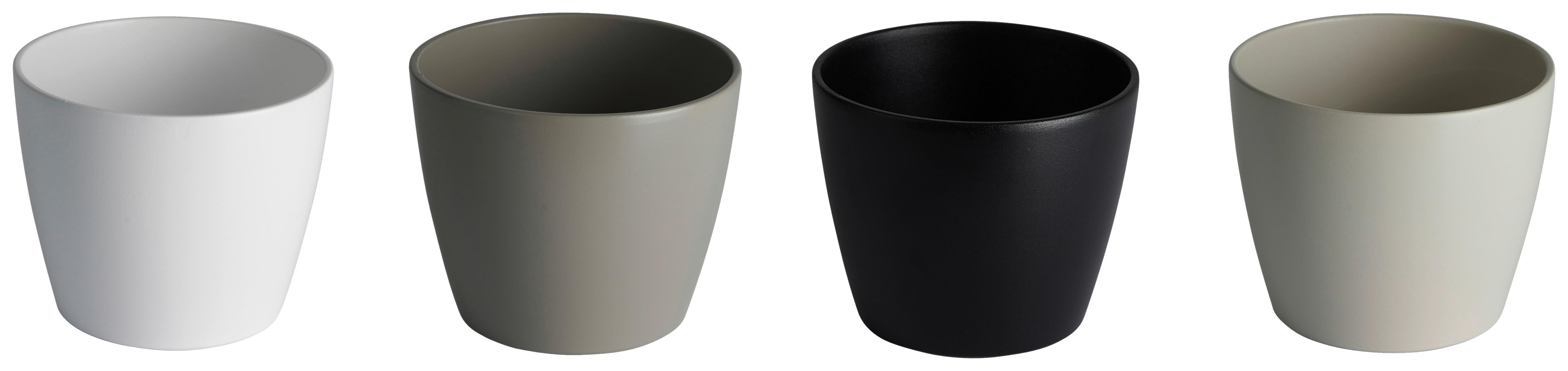 Kaspó Luisa - fekete/fehér, Modern, kerámia (22/18,5cm) - Mömax