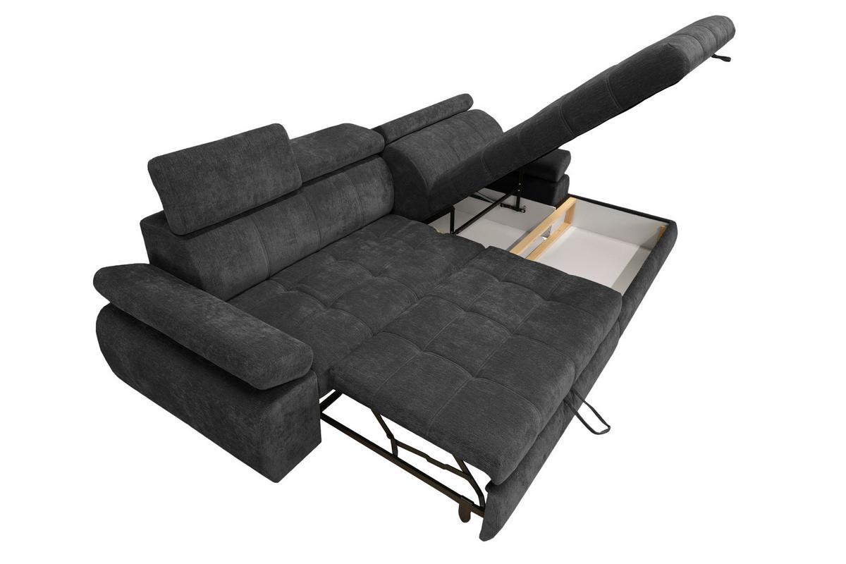 Kutna Garnitura Vegas - crna, Design, drvo/tekstil (294/173cm) - Modern Living