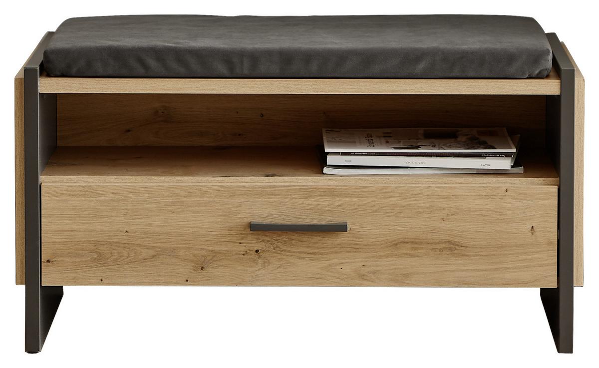 SIEDZISKO DO PRZEDPOKOJU FLASH - antracytowy/czarny, Trend, materiał drewnopochodny/tworzywo sztuczne (87,1/47,9/41,3cm) - Hom`in