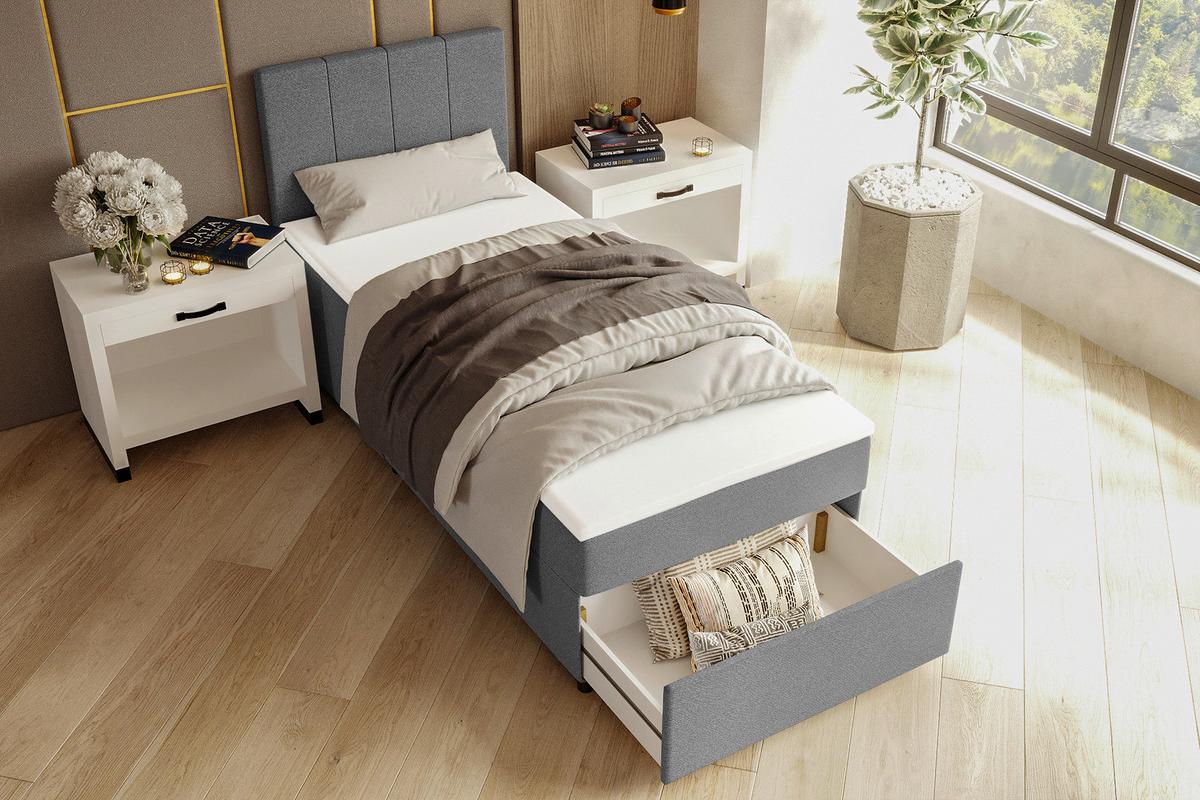 Boxbett Odin Anthrazit ca. 90x200cm - Anthrazit/Schwarz, KONVENTIONELL, Kunststoff/Textil (90/200cm) - Based