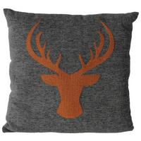 Zierkissen Olivo Dunkelgrau/Orange ca. 45x45cm - Dunkelgrau/Dunkelorange, ROMANTIK / LANDHAUS, Textil (45/45cm)