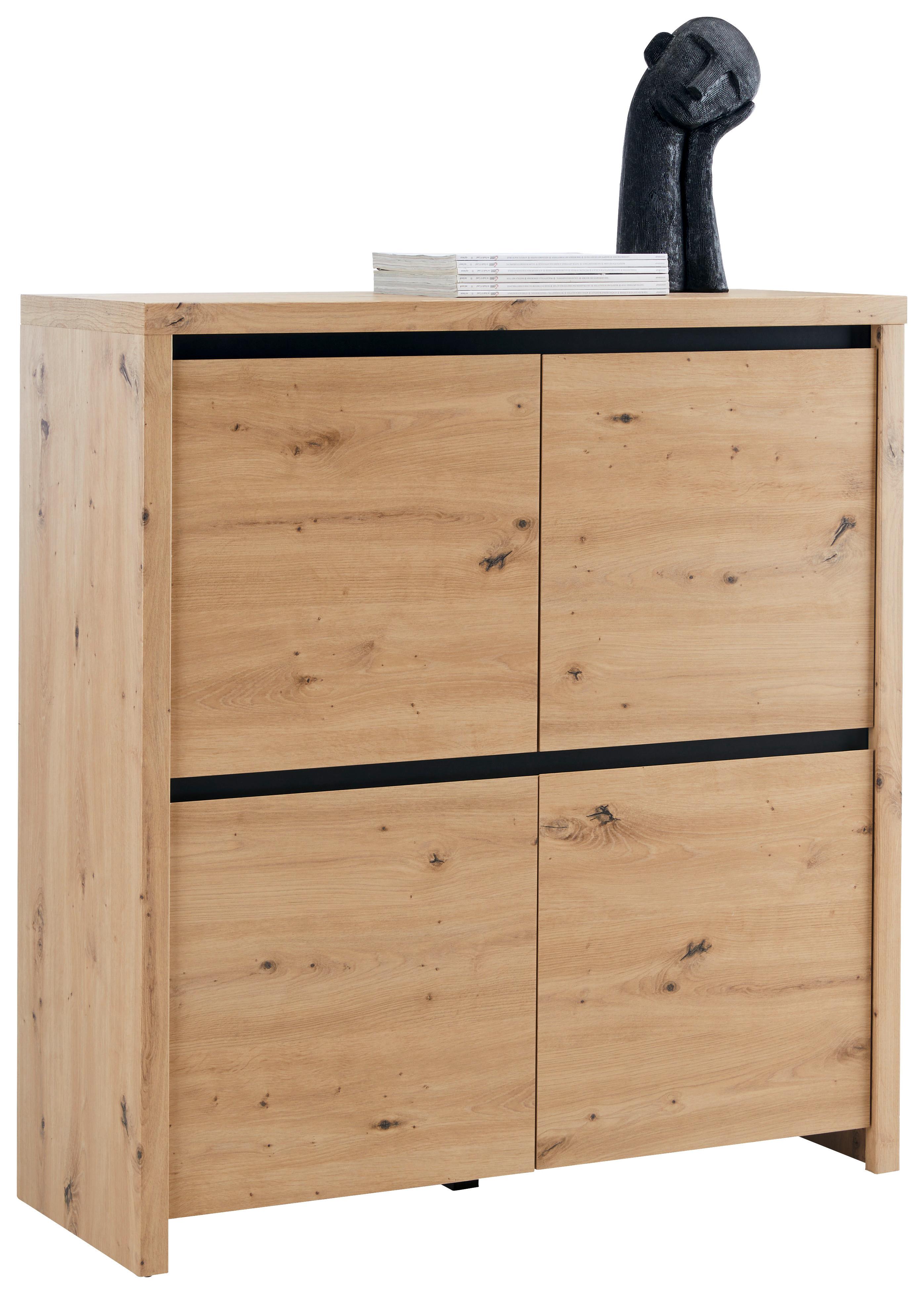 Komoda Larios - hrast Artisan/crna, Moderno, drvni materijal (105/112/40cm) - Modern Living