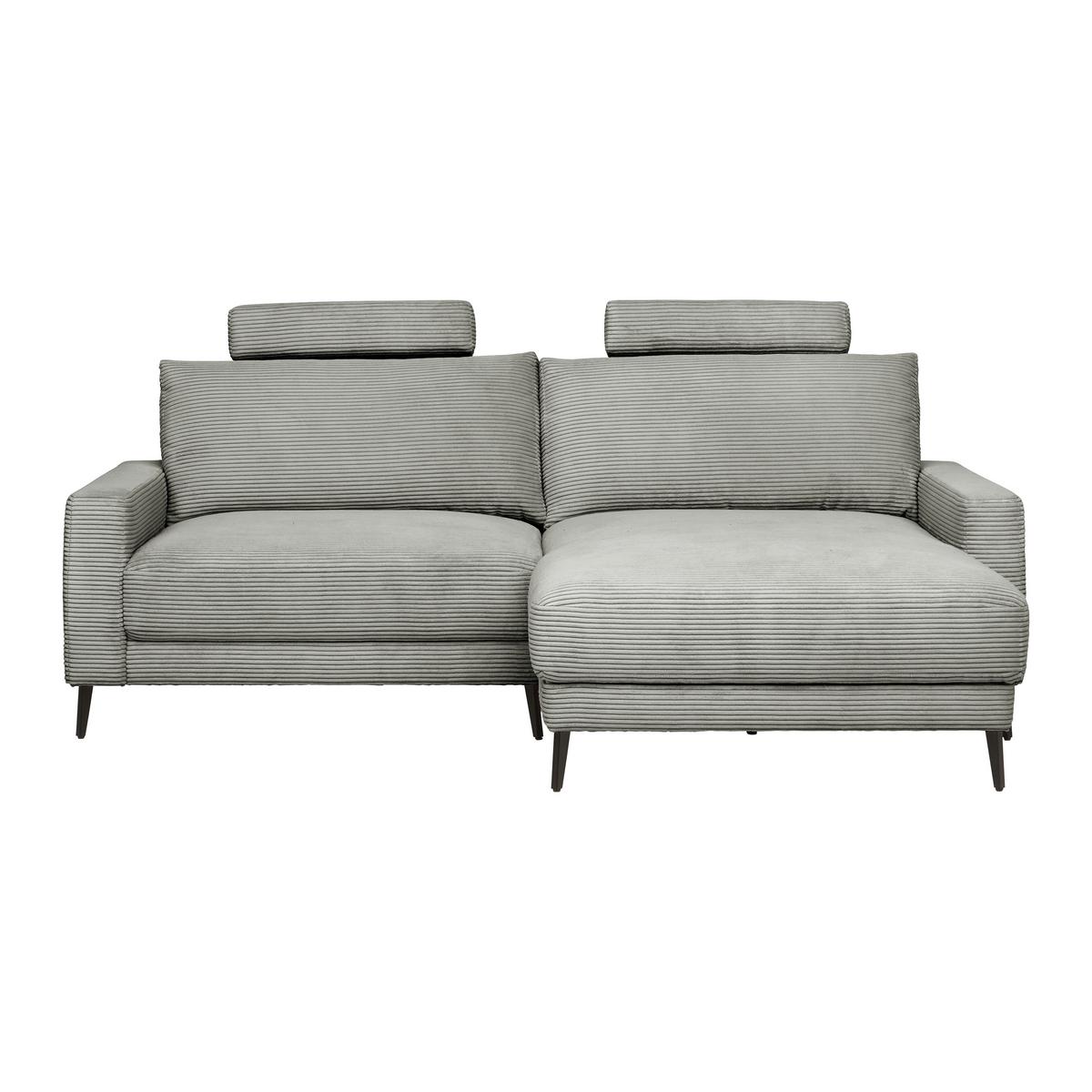 Wohnlandschaft Cora in Grau - Schwarz/Grau, MODERN, Holz/Textil (223/86/161cm) - Mömax