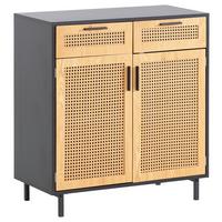 Široka Komoda Wl6.830 - črna/rjava, Konvencionalno, kovina/leseni material (80/86,5/40cm) - Livetastic