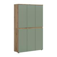 Garderobenschrank Scarpa Graugrün/Eiche - Eichefarben/Schwarz, Design, Holzwerkstoff/Kunststoff (105/175/37cm) - Livetastic