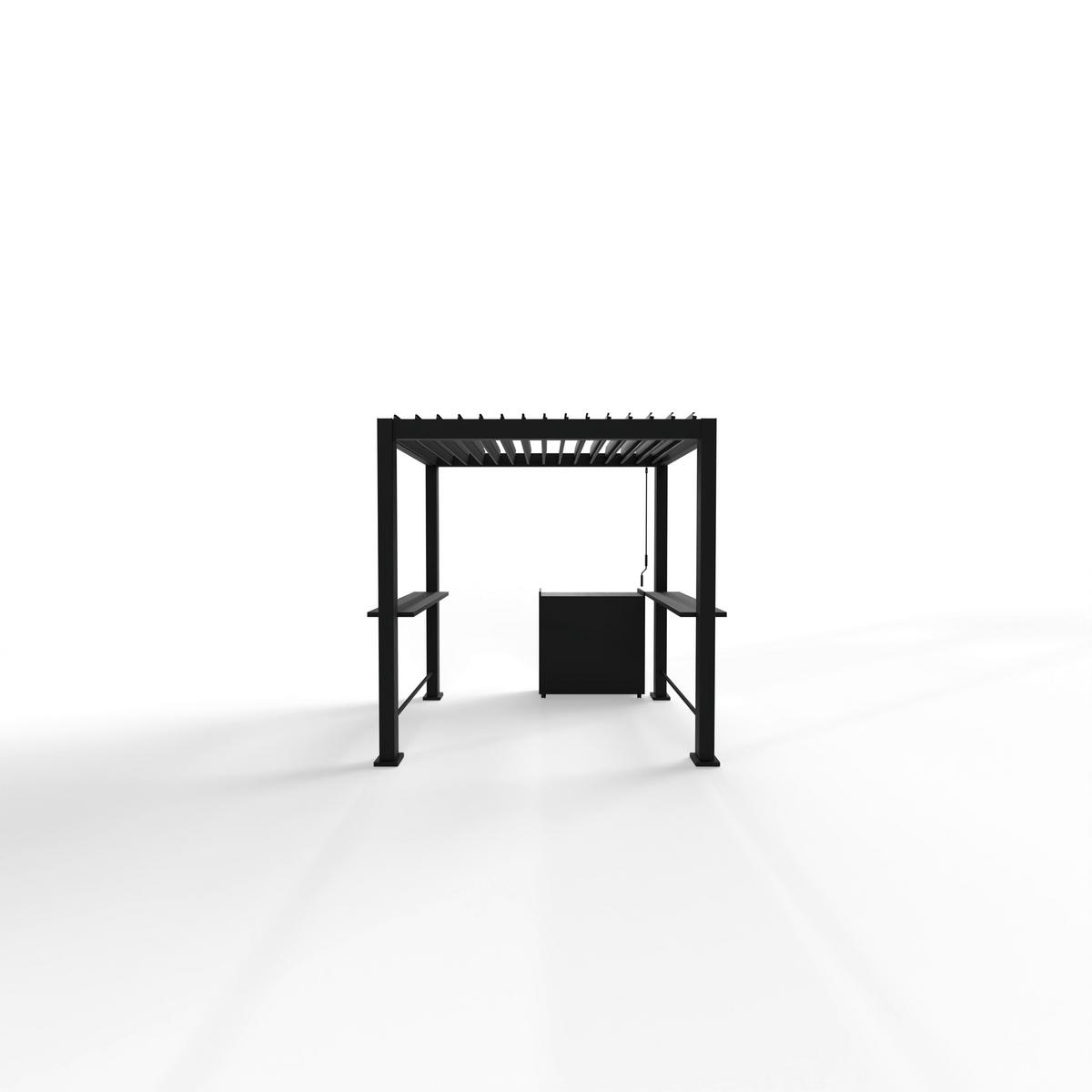 Pergola Basic BBQ ca. 150x240x250 cm Anthrazit - Anthrazit, LIFESTYLE, Metall (150/240/250cm) - Gardenson