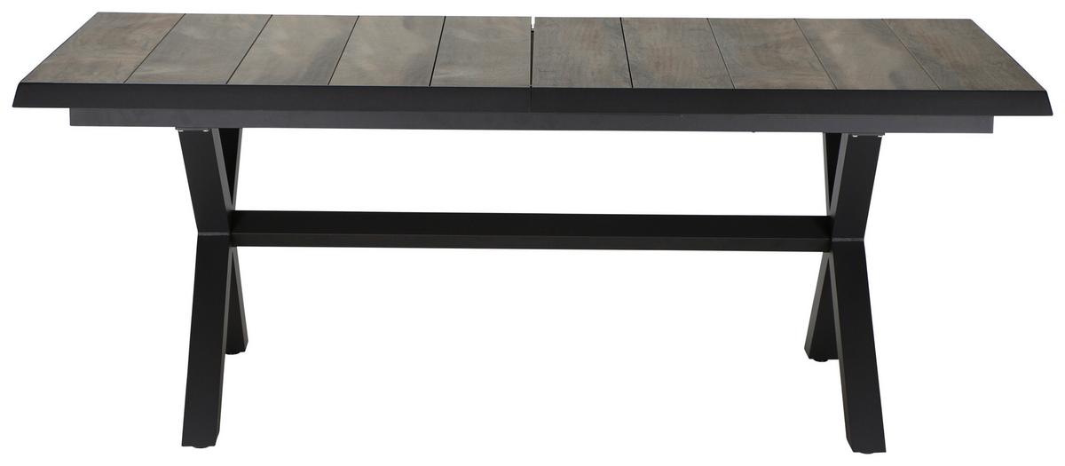 Gartengarnitur Corido 5-tlg. Grau - Anthrazit/Grau, Basics, Keramik/Kunststoff (100/109/200cm) - Siena Garden