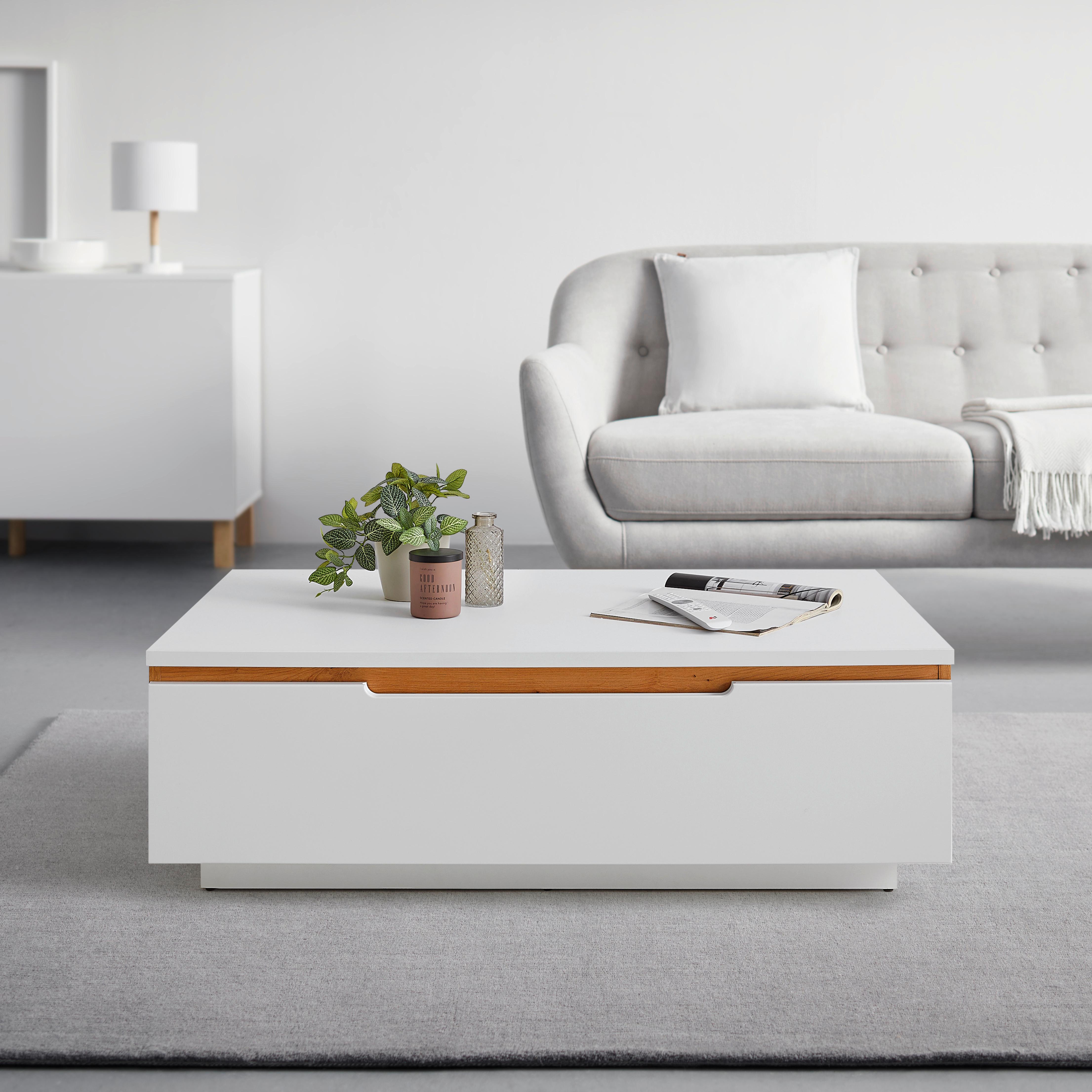 Couchtisch Dallas Weiss - Weiss, Modern, Holzwerkstoff (110/70/36cm) - Premium Living